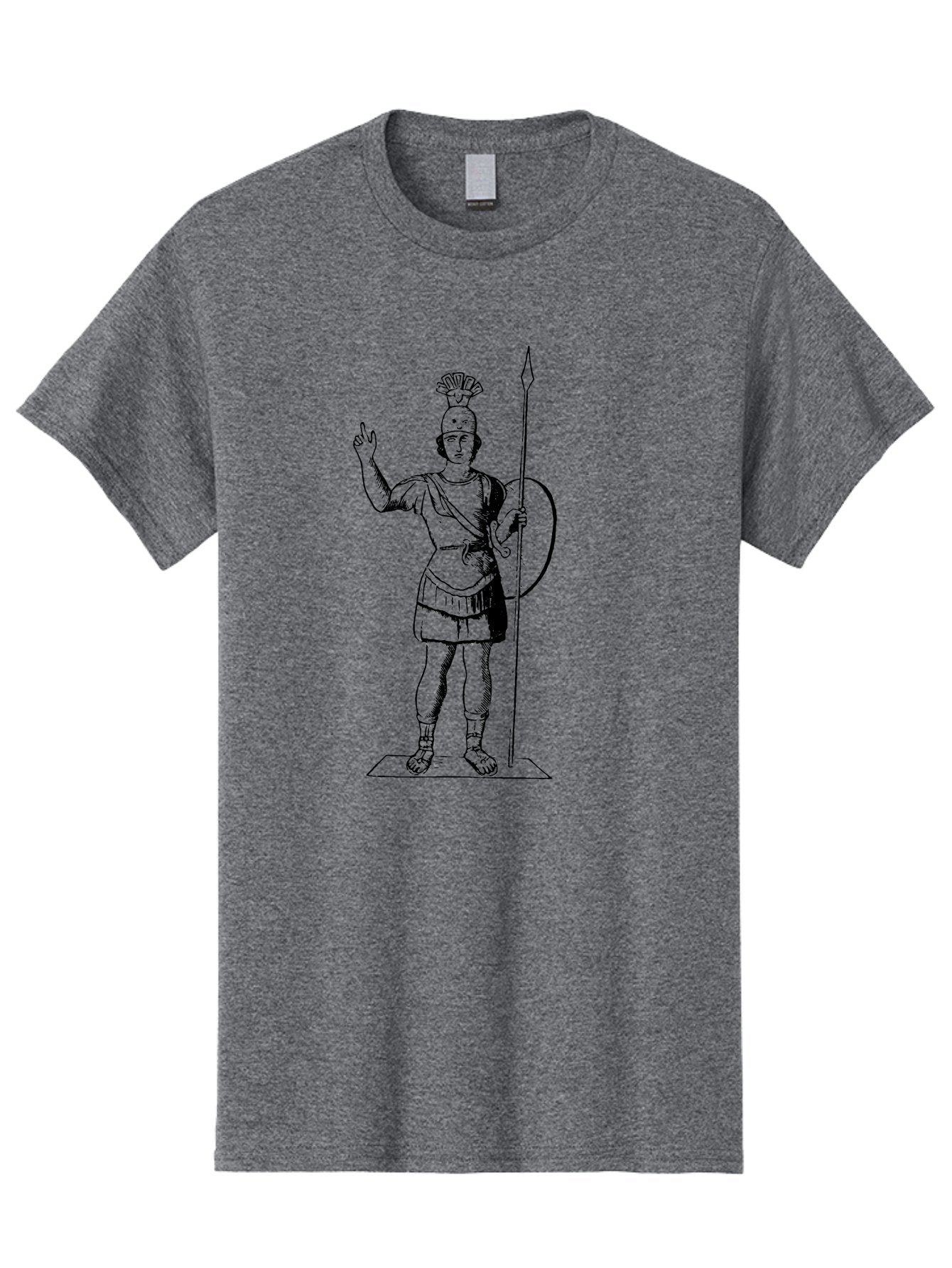 Roman-Soldier Men'S Graphic Tee, 100% Cotton, Comfortable Casual Summer Wear, Machine Washable, Roman Warrior, Ancient Armor, Spear And Shield, Classical Illustration, Historical Figure, Vintage Art, Ancient Rome, Soldier Statue -  Aaa558 11