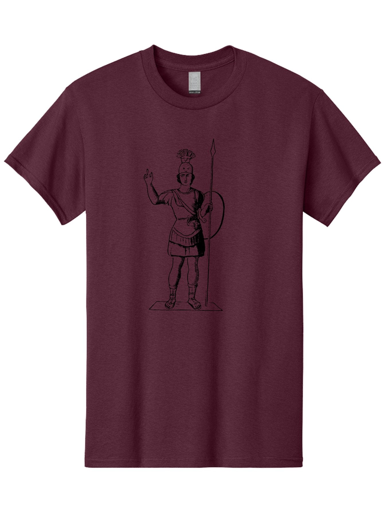 Roman-Soldier Men'S Graphic Tee, 100% Cotton, Comfortable Casual Summer Wear, Machine Washable, Roman Warrior, Ancient Armor, Spear And Shield, Classical Illustration, Historical Figure, Vintage Art, Ancient Rome, Soldier Statue -  Aaa558 9