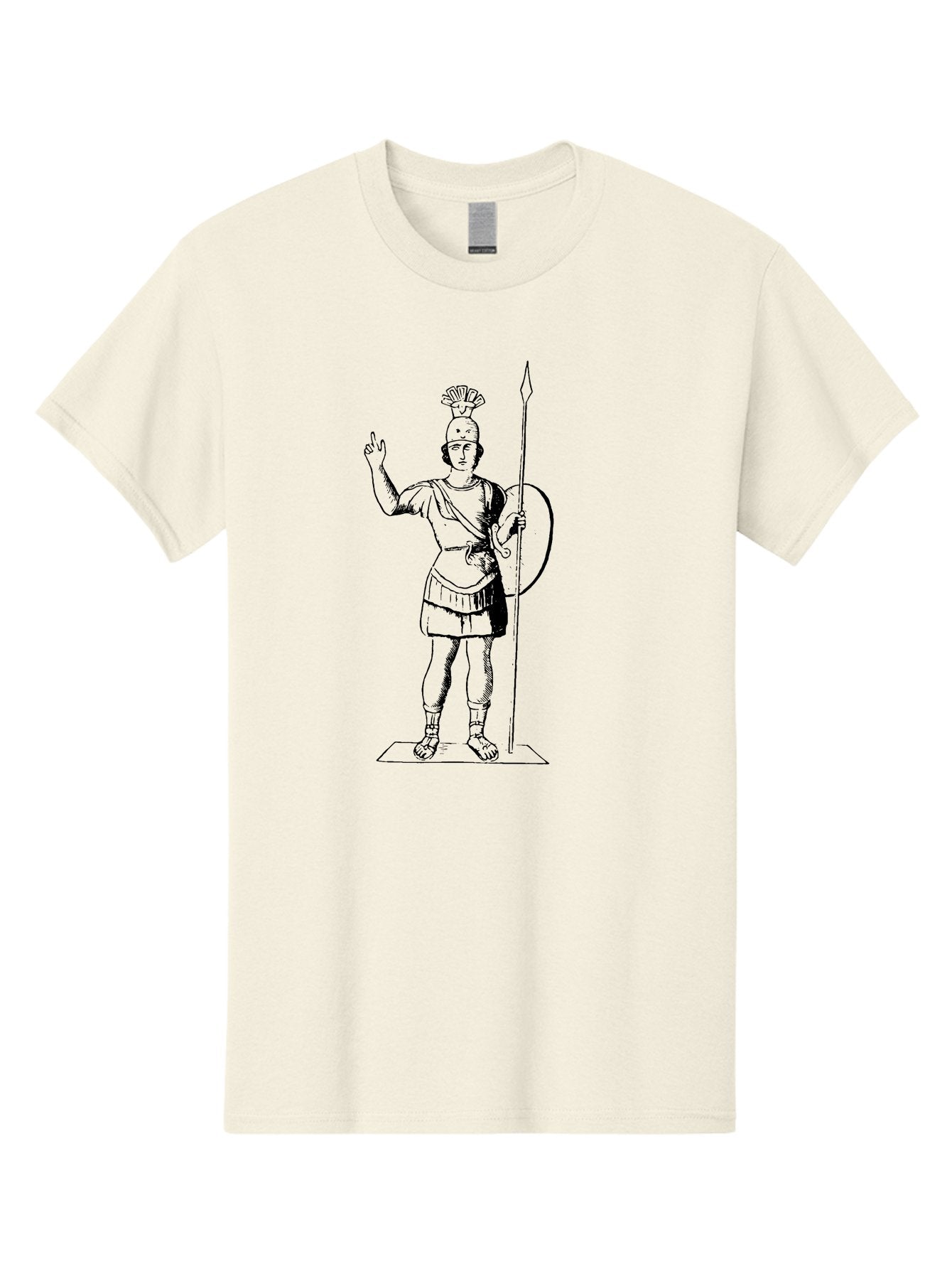 Roman-Soldier Men'S Graphic Tee, 100% Cotton, Comfortable Casual Summer Wear, Machine Washable, Roman Warrior, Ancient Armor, Spear And Shield, Classical Illustration, Historical Figure, Vintage Art, Ancient Rome, Soldier Statue -  Aaa558 5
