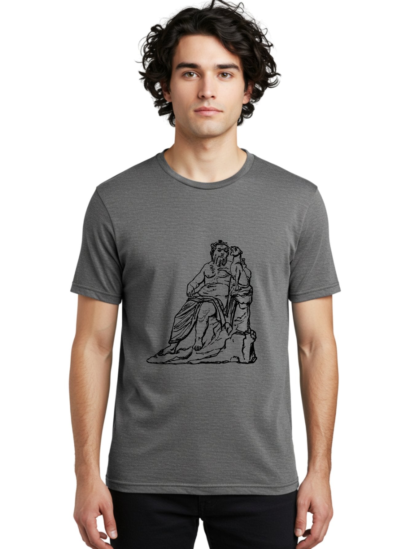 Socrates-And-Young-Man Men'S Graphic Tee, 100% Cotton, Comfortable Casual Summer Wear, Machine Washable, Socrates, Philosopher, Ancient Greek, Classical Art, Black And White Illustration, Socratic Method, Wisdom, Bearded Man, -  Aaa562 8