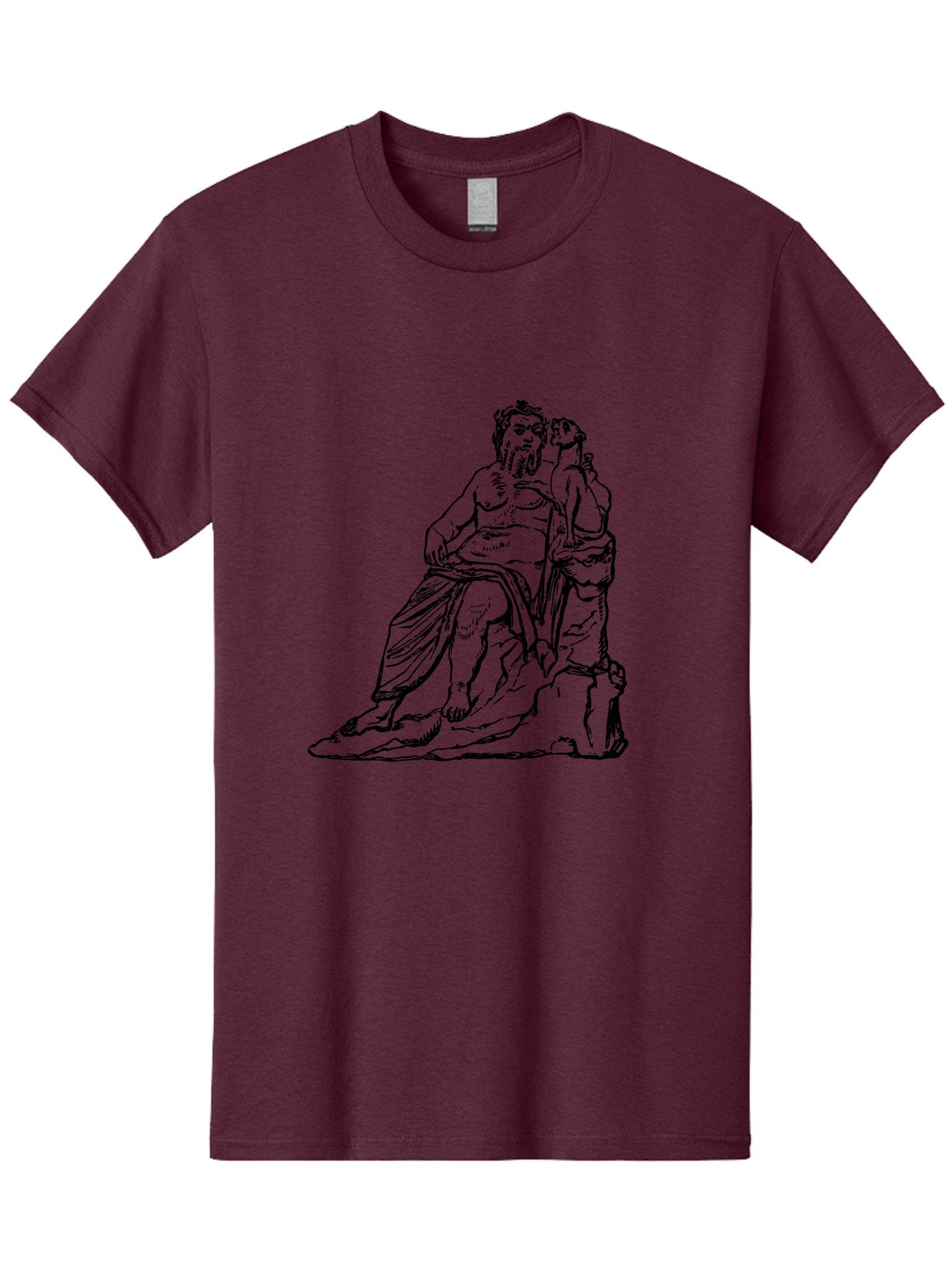 Socrates-And-Young-Man Men'S Graphic Tee, 100% Cotton, Comfortable Casual Summer Wear, Machine Washable, Socrates, Philosopher, Ancient Greek, Classical Art, Black And White Illustration, Socratic Method, Wisdom, Bearded Man, -  Aaa562 25