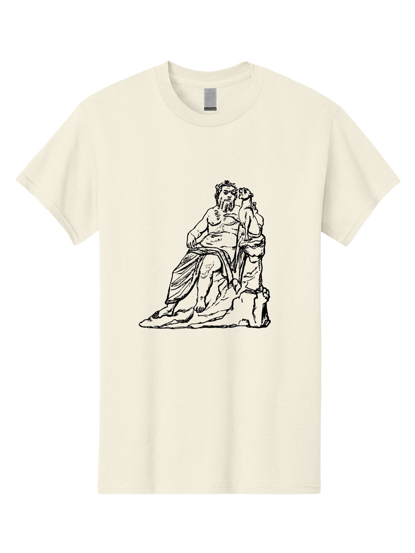 Socrates-And-Young-Man Men'S Graphic Tee, 100% Cotton, Comfortable Casual Summer Wear, Machine Washable, Socrates, Philosopher, Ancient Greek, Classical Art, Black And White Illustration, Socratic Method, Wisdom, Bearded Man, -  Aaa562 17