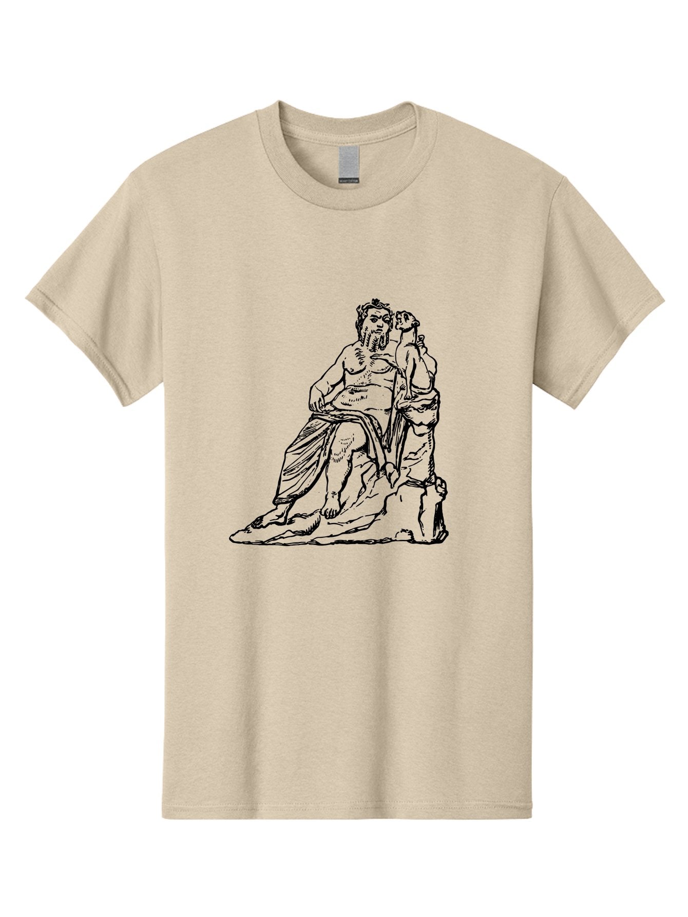 Socrates-And-Young-Man Men'S Graphic Tee, 100% Cotton, Comfortable Casual Summer Wear, Machine Washable, Socrates, Philosopher, Ancient Greek, Classical Art, Black And White Illustration, Socratic Method, Wisdom, Bearded Man, -  Aaa562 15