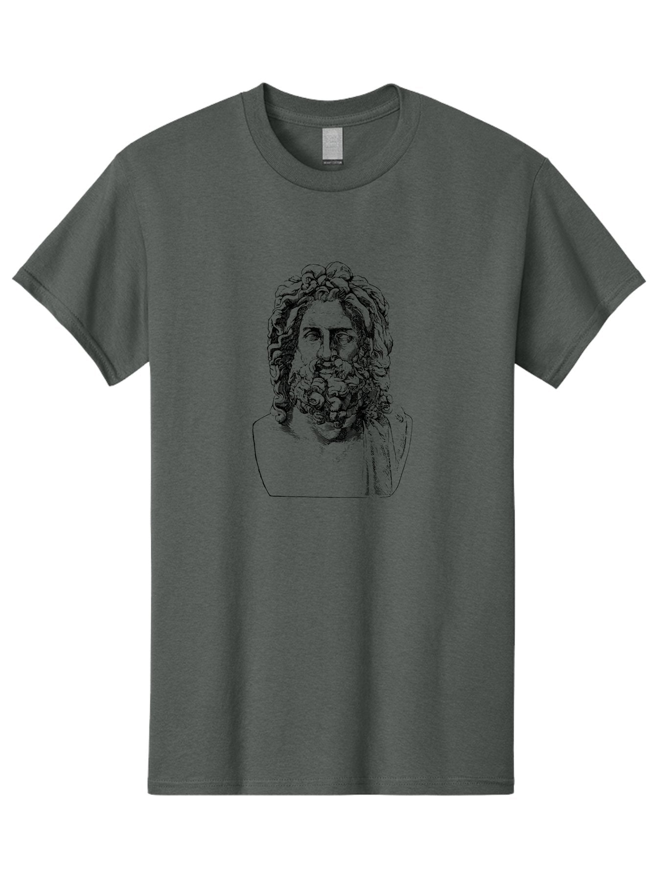 Socrates Men'S Graphic Tee, 100% Cotton, Comfortable Casual Summer Wear, Machine Washable, Classical Statue, Ancient Greek Poet, Beard And Long Hair, Detailed Bust, Artistic Representation, Historic Figure, Literary Icon, Neoclassical Art -  Aaa563 3