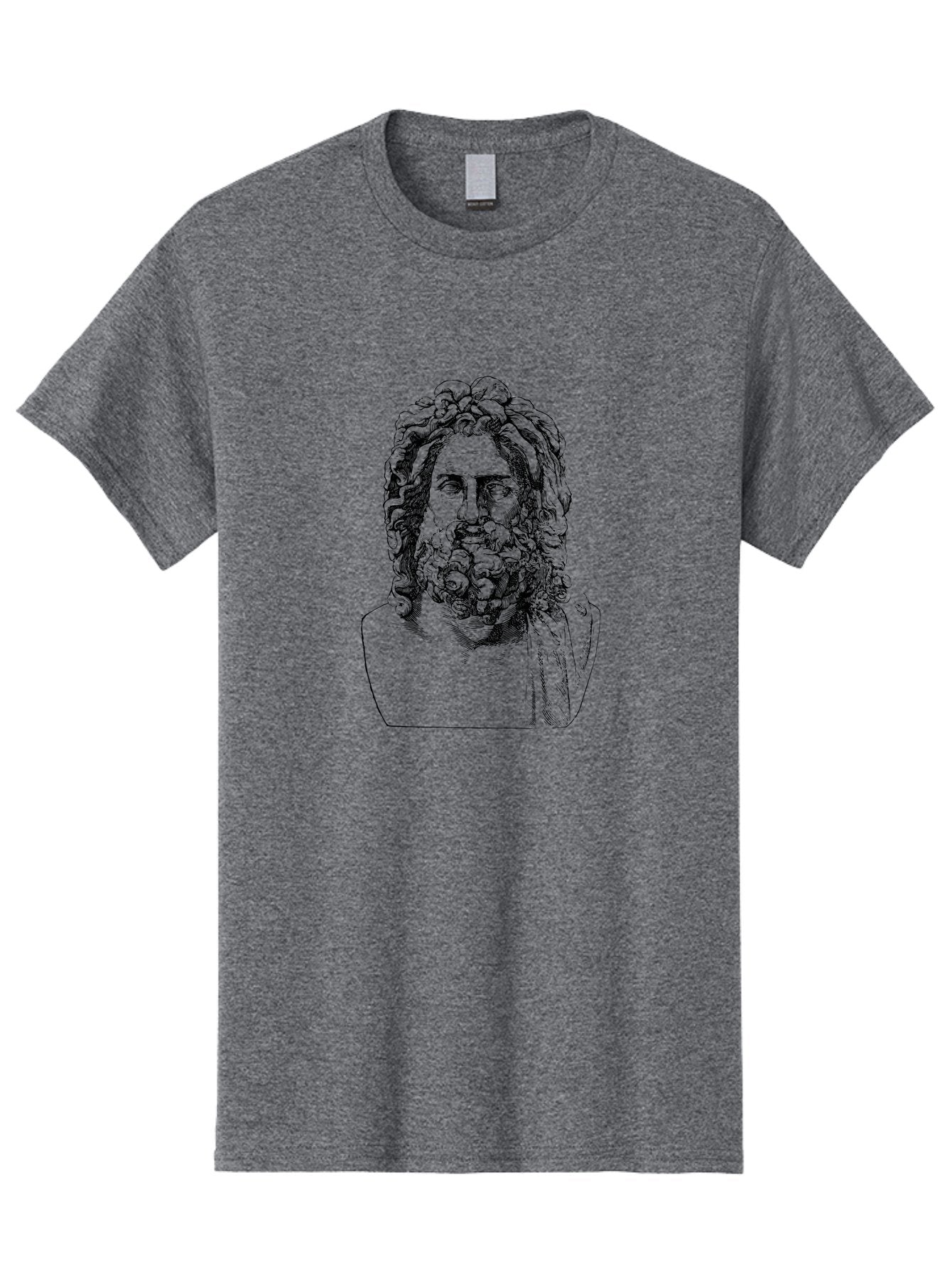 Socrates Men'S Graphic Tee, 100% Cotton, Comfortable Casual Summer Wear, Machine Washable, Classical Statue, Ancient Greek Poet, Beard And Long Hair, Detailed Bust, Artistic Representation, Historic Figure, Literary Icon, Neoclassical Art -  Aaa563 17