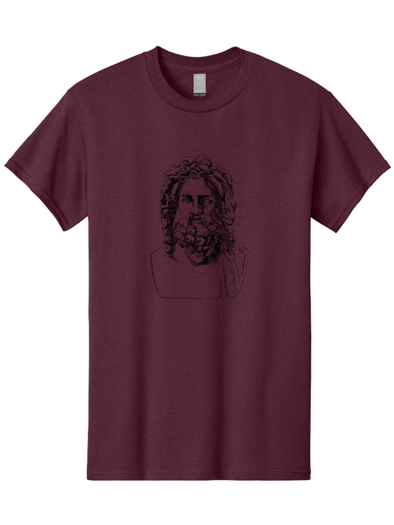 Socrates Men'S Graphic Tee, 100% Cotton, Comfortable Casual Summer Wear, Machine Washable, Classical Statue, Ancient Greek Poet, Beard And Long Hair, Detailed Bust, Artistic Representation, Historic Figure, Literary Icon, Neoclassical Art -  Aaa563 5