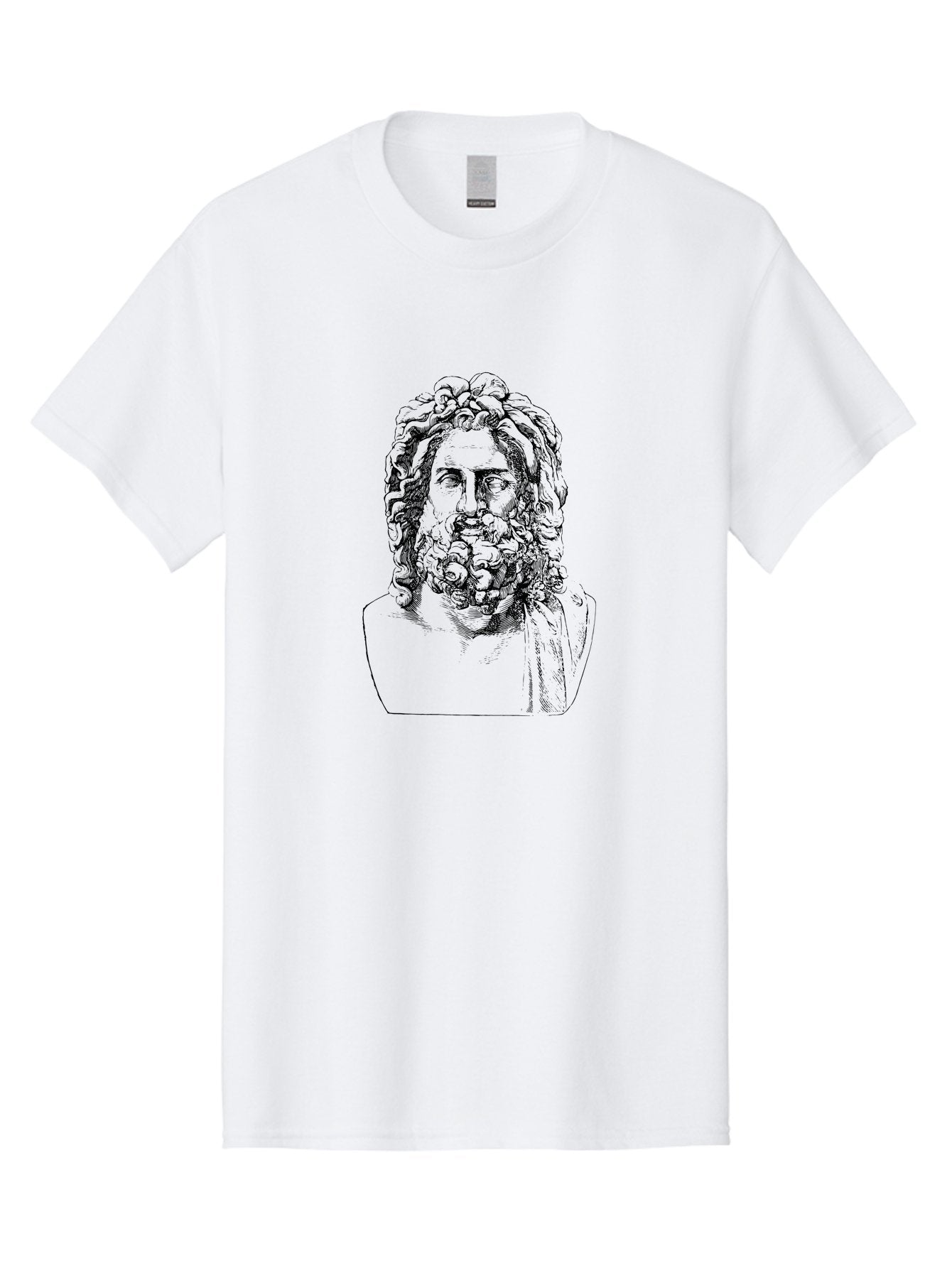 Socrates Men'S Graphic Tee, 100% Cotton, Comfortable Casual Summer Wear, Machine Washable, Classical Statue, Ancient Greek Poet, Beard And Long Hair, Detailed Bust, Artistic Representation, Historic Figure, Literary Icon, Neoclassical Art -  Aaa563 13