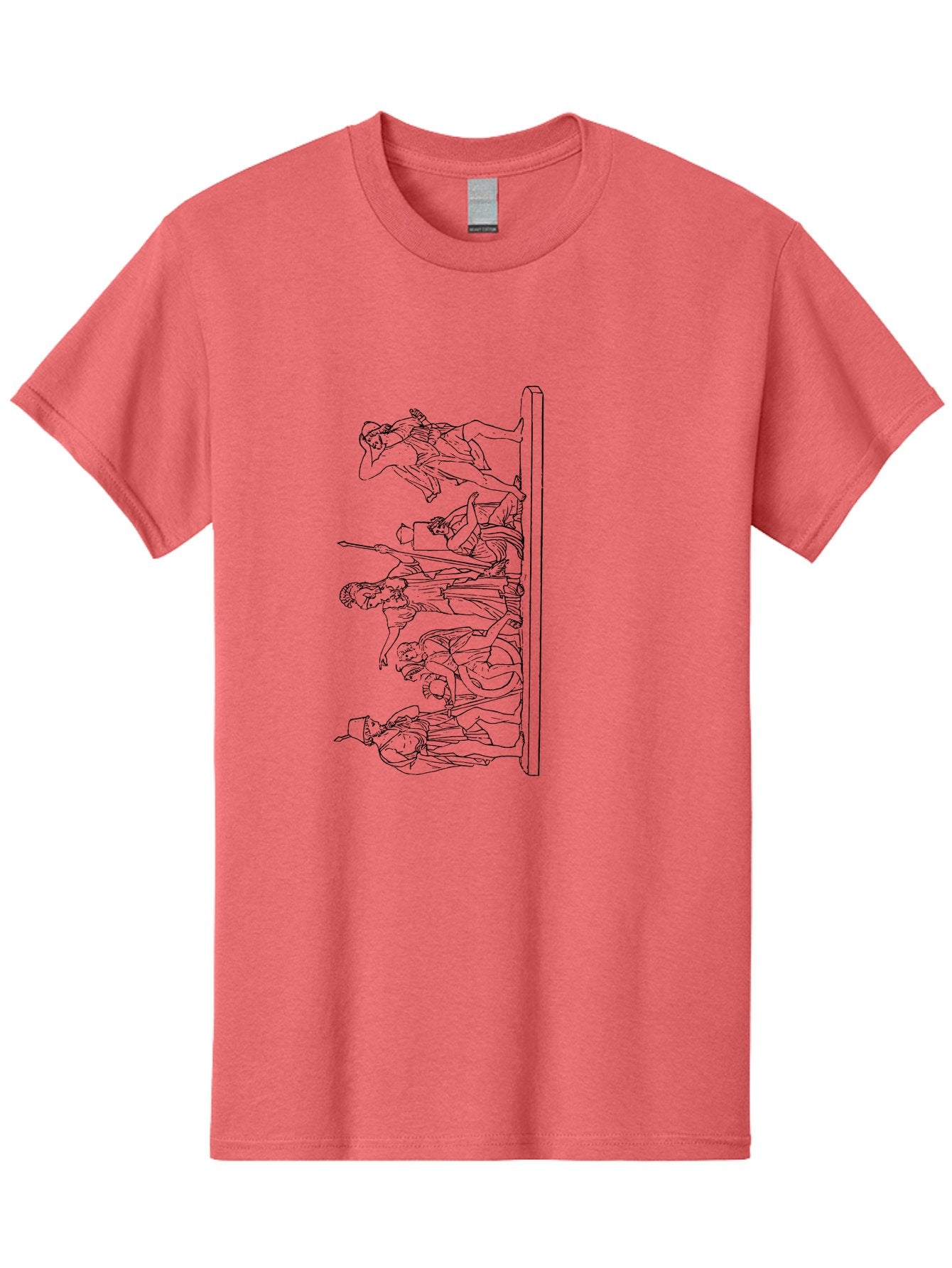 Soldiers-On-Horseback Men'S Graphic Tee, 100% Cotton, Comfortable Casual Summer Wear, Machine Washable, Soldiers Climbing Pole, Military Illustration, Line Art, Action Scene, Dynamic Movement, Historical Battle, Patriotic Artwork, -  Aaa564 25