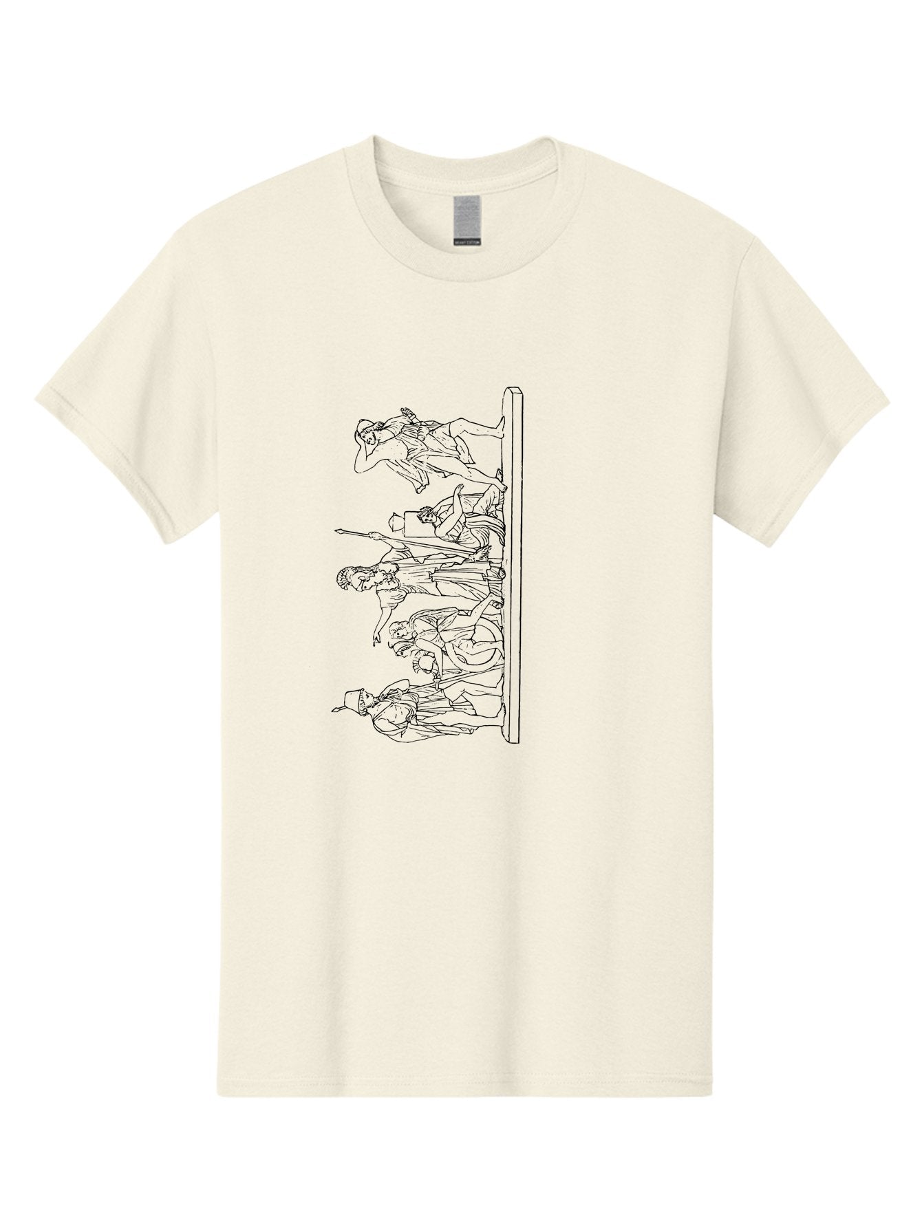 Soldiers-On-Horseback Men'S Graphic Tee, 100% Cotton, Comfortable Casual Summer Wear, Machine Washable, Soldiers Climbing Pole, Military Illustration, Line Art, Action Scene, Dynamic Movement, Historical Battle, Patriotic Artwork, -  Aaa564 27