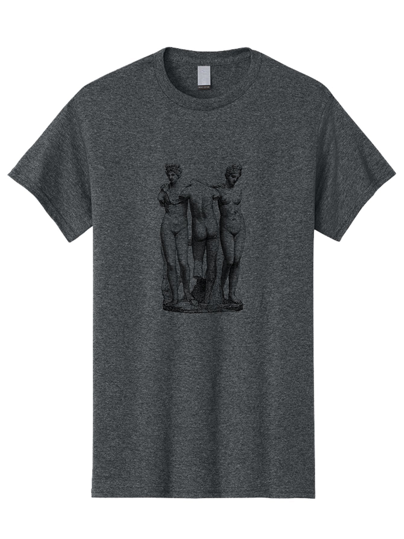 Three-Figures-Statue Men'S Graphic Tee, 100% Cotton, Comfortable Casual Summer Wear, Machine Washable, Nude Figures, Classical Art, Human Body, Sculpture, Greek Mythology, Sensuality, Elegance, Artistry, Figurative Art, Beauty, -  Aaa567 21
