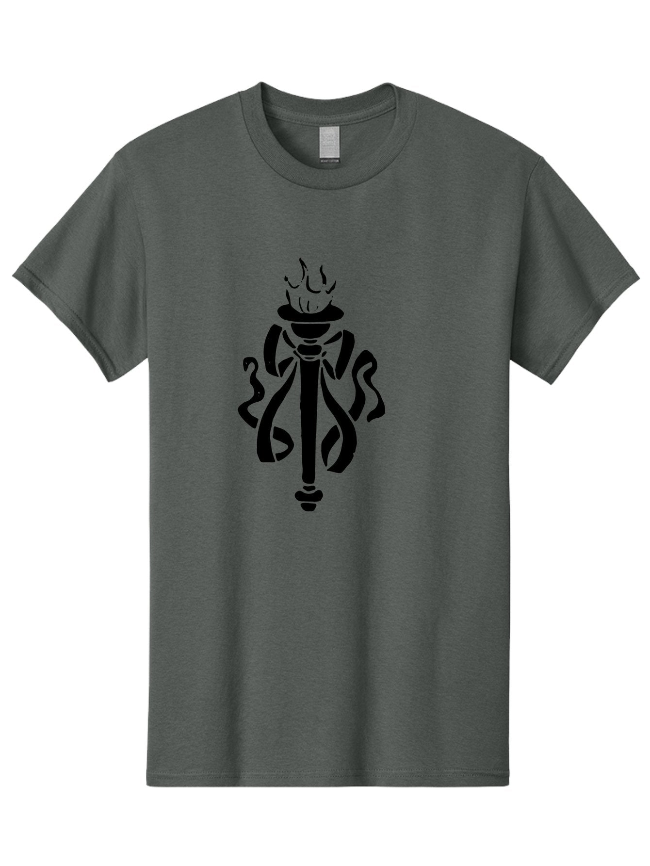 Torch Men'S Graphic Tee, 100% Cotton, Comfortable Casual Summer Wear, Machine Washable, Torch With Flame, Abstract Art, Stylized Design, Freedom Symbol, Liberty Torch, Olympic Torch, Fire Symbol, Artistic Expression, Symbolic Imagery, -  Aaa569 7