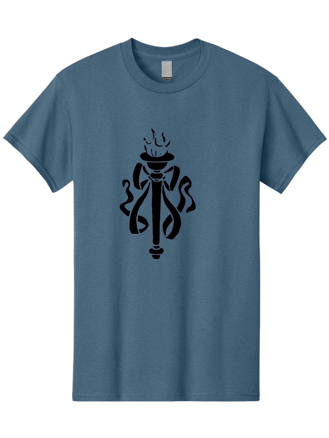 Torch Men'S Graphic Tee, 100% Cotton, Comfortable Casual Summer Wear, Machine Washable, Torch With Flame, Abstract Art, Stylized Design, Freedom Symbol, Liberty Torch, Olympic Torch, Fire Symbol, Artistic Expression, Symbolic Imagery, -  Aaa569 23