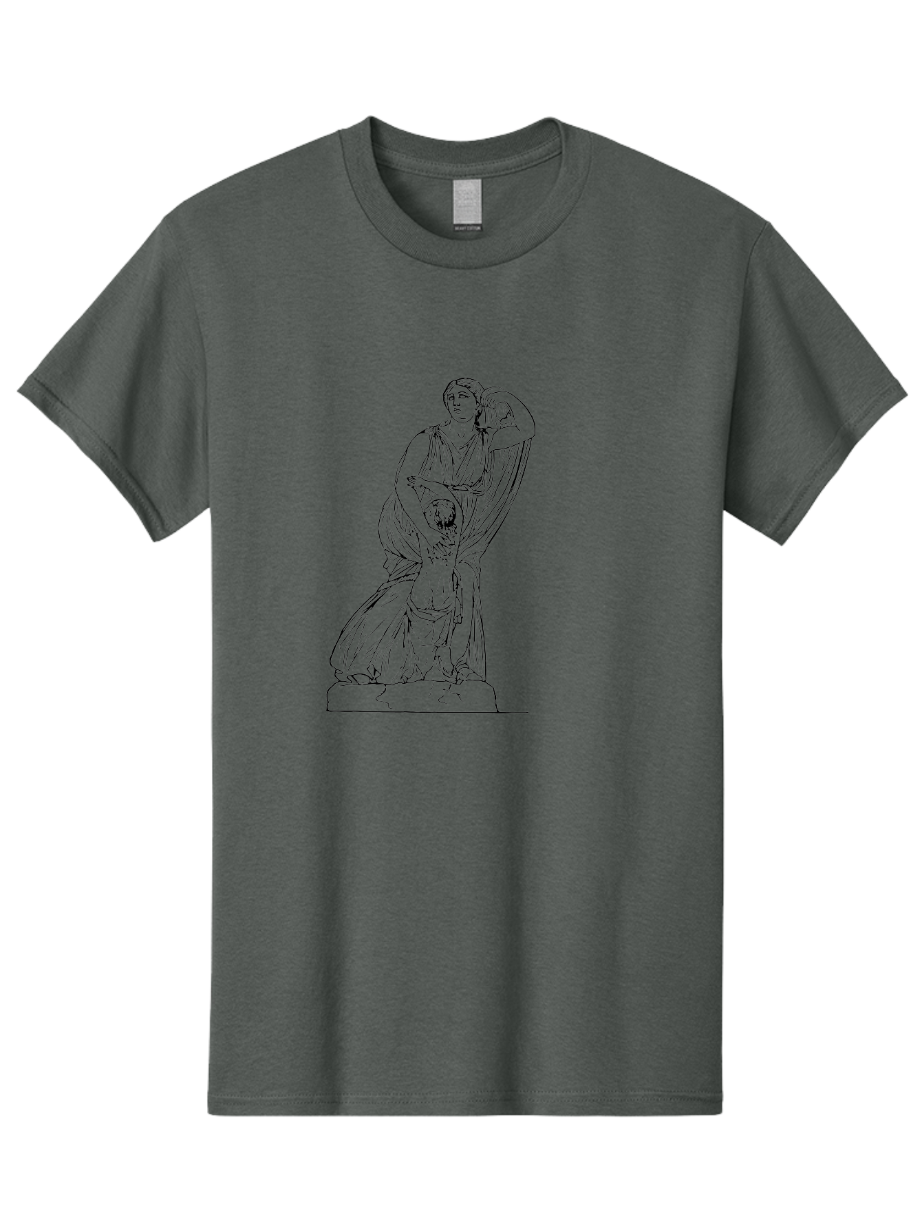 Woman-And-Child-Statue Men'S Graphic Tee, 100% Cotton, Comfortable Casual Summer Wear, Machine Washable, Statue Of A Woman, Classical Art, Greek Or Roman Sculpture, Mother And Child, Flowing Robes, Serene Expression, Iconic Artwork, -  Aaa572 25