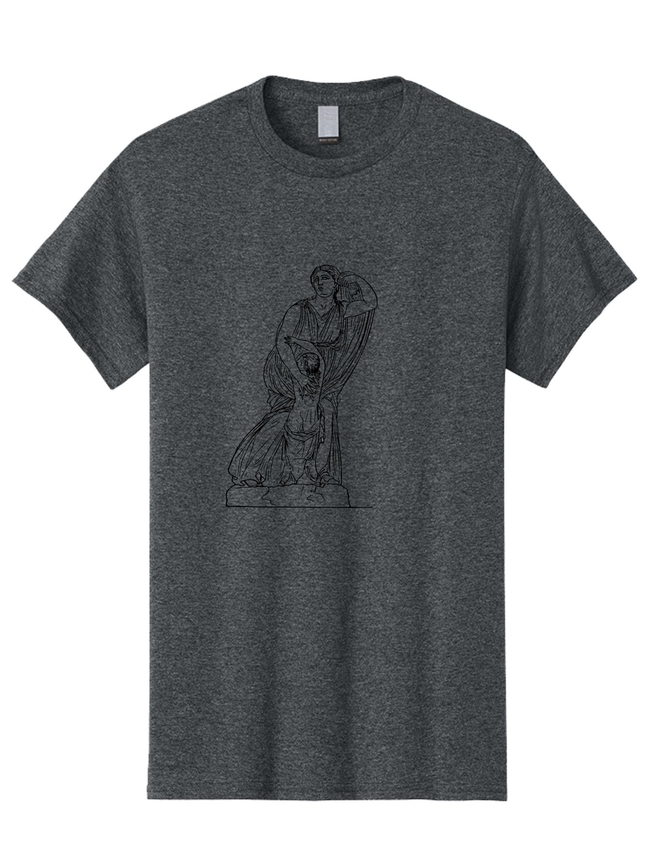 Woman-And-Child-Statue Men'S Graphic Tee, 100% Cotton, Comfortable Casual Summer Wear, Machine Washable, Statue Of A Woman, Classical Art, Greek Or Roman Sculpture, Mother And Child, Flowing Robes, Serene Expression, Iconic Artwork, -  Aaa572 5