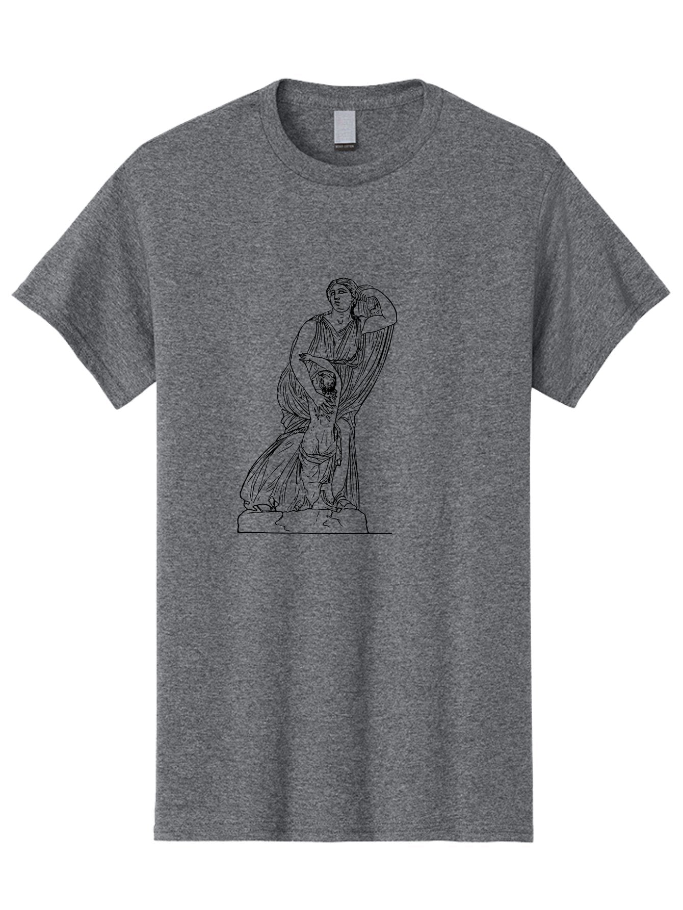 Woman-And-Child-Statue Men'S Graphic Tee, 100% Cotton, Comfortable Casual Summer Wear, Machine Washable, Statue Of A Woman, Classical Art, Greek Or Roman Sculpture, Mother And Child, Flowing Robes, Serene Expression, Iconic Artwork, -  Aaa572 7