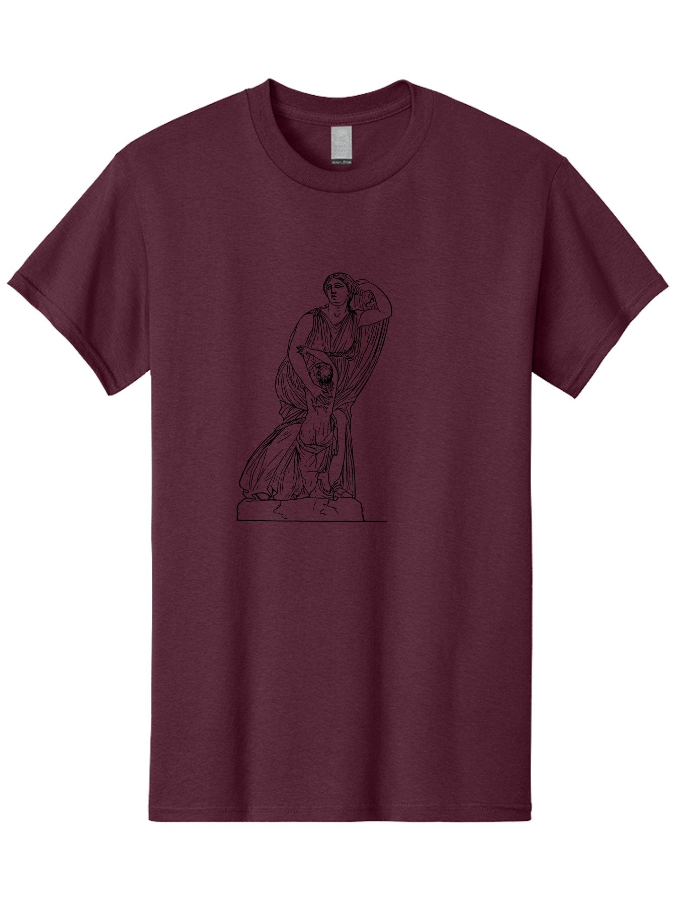 Woman-And-Child-Statue Men'S Graphic Tee, 100% Cotton, Comfortable Casual Summer Wear, Machine Washable, Statue Of A Woman, Classical Art, Greek Or Roman Sculpture, Mother And Child, Flowing Robes, Serene Expression, Iconic Artwork, -  Aaa572 11