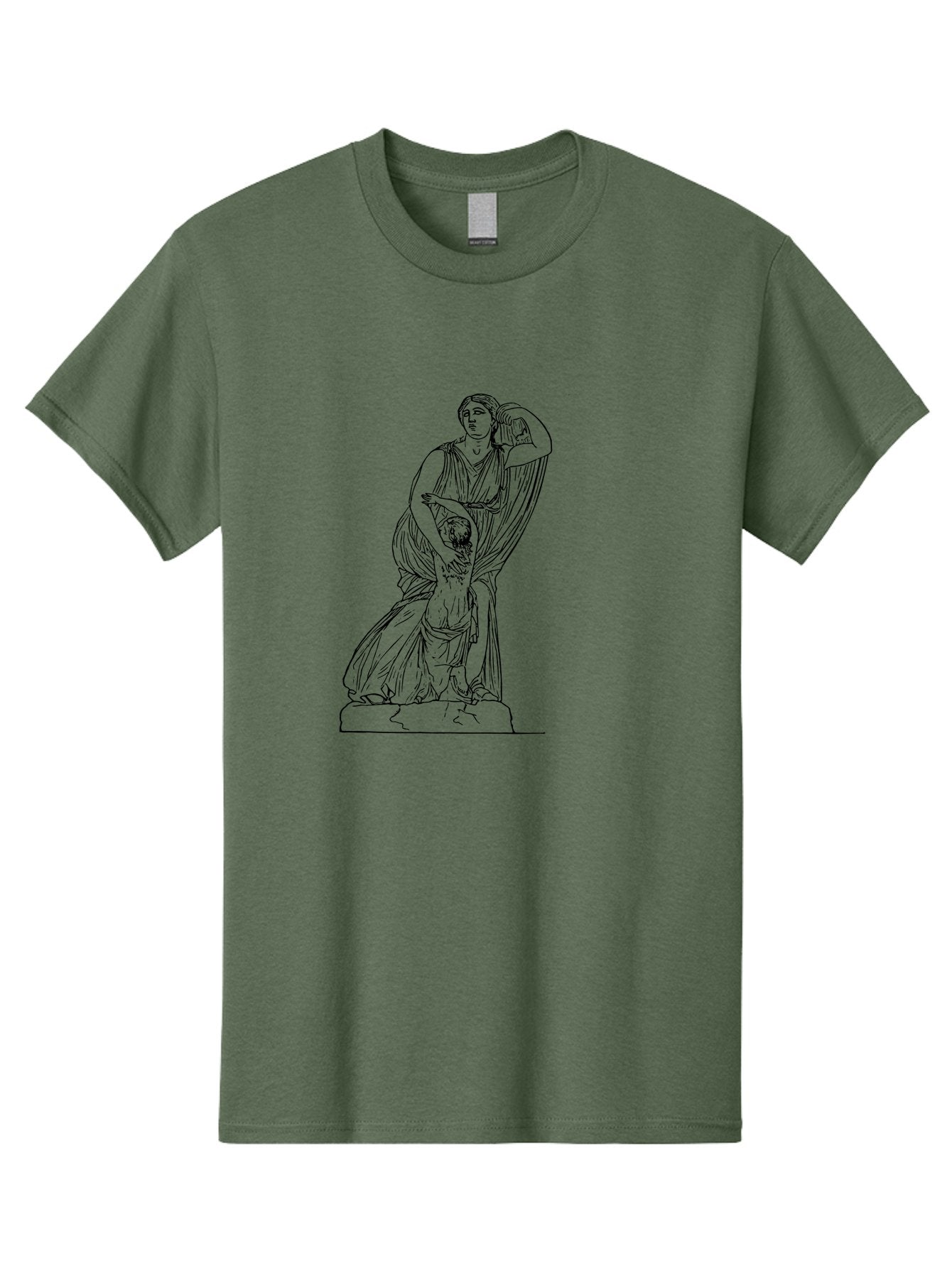 Woman-And-Child-Statue Men'S Graphic Tee, 100% Cotton, Comfortable Casual Summer Wear, Machine Washable, Statue Of A Woman, Classical Art, Greek Or Roman Sculpture, Mother And Child, Flowing Robes, Serene Expression, Iconic Artwork, -  Aaa572 17