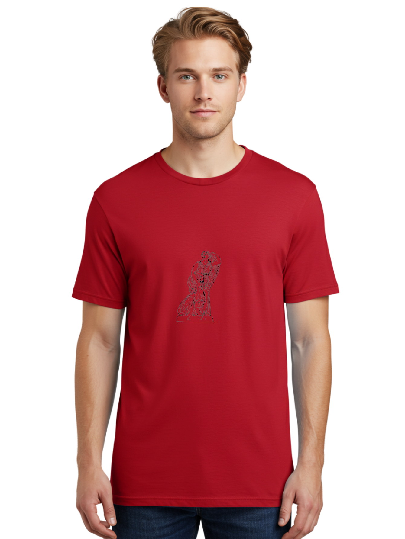 Woman-And-Child-Statue Men'S Graphic Tee, 100% Cotton, Comfortable Casual Summer Wear, Machine Washable, Statue Of A Woman, Classical Art, Greek Or Roman Sculpture, Mother And Child, Flowing Robes, Serene Expression, Iconic Artwork, -  Aaa572 14