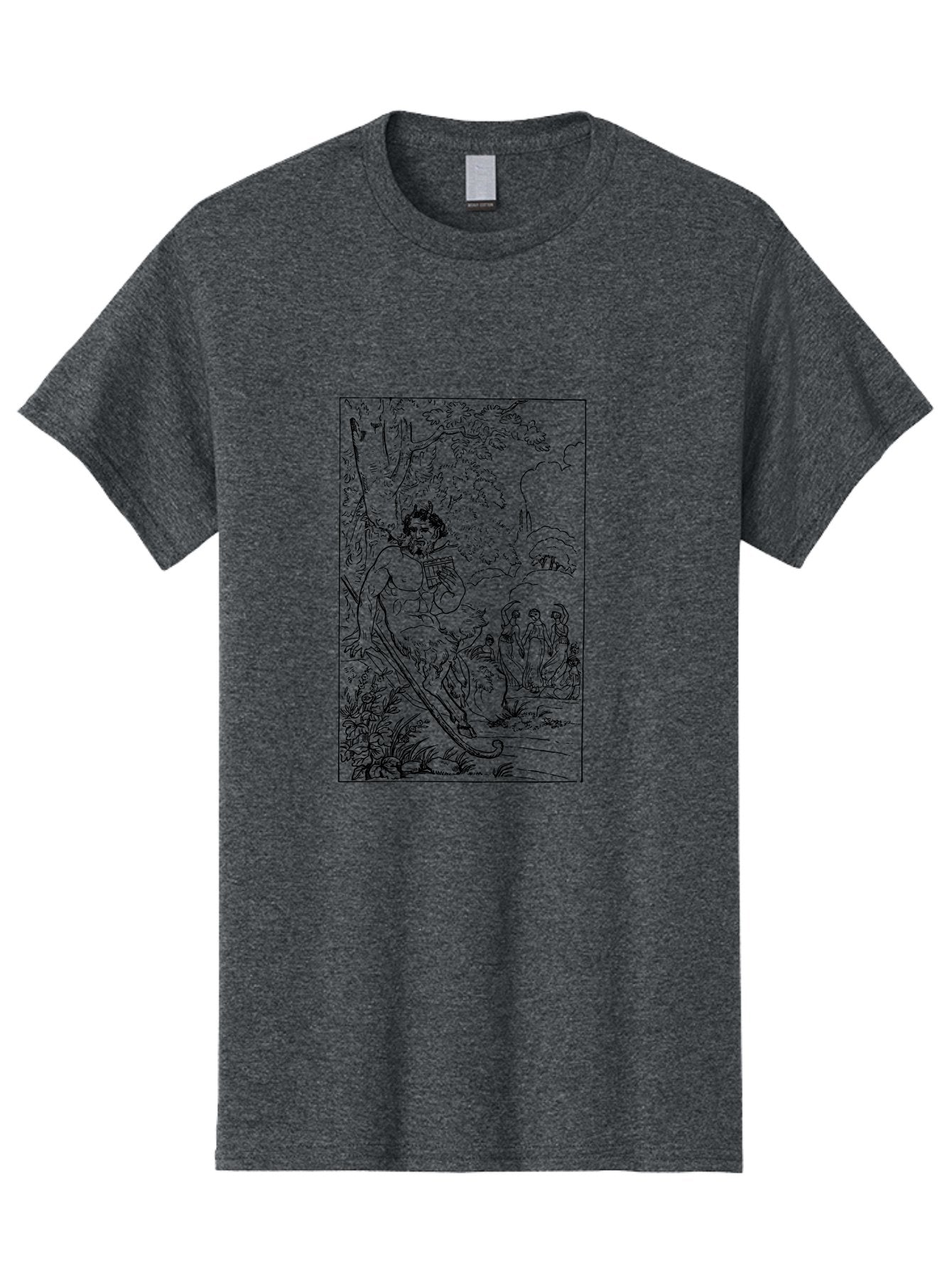 Woman-Hammock Men'S Graphic Tee, 100% Cotton, Comfortable Casual Summer Wear, Machine Washable, Satyrs In Forest, Mythological Creatures, Ancient Greek Mythology, Lush Foliage, Natural Scenery, Idyllic Setting, Folklore, Woodland Nymphs, -  Aaa573 11