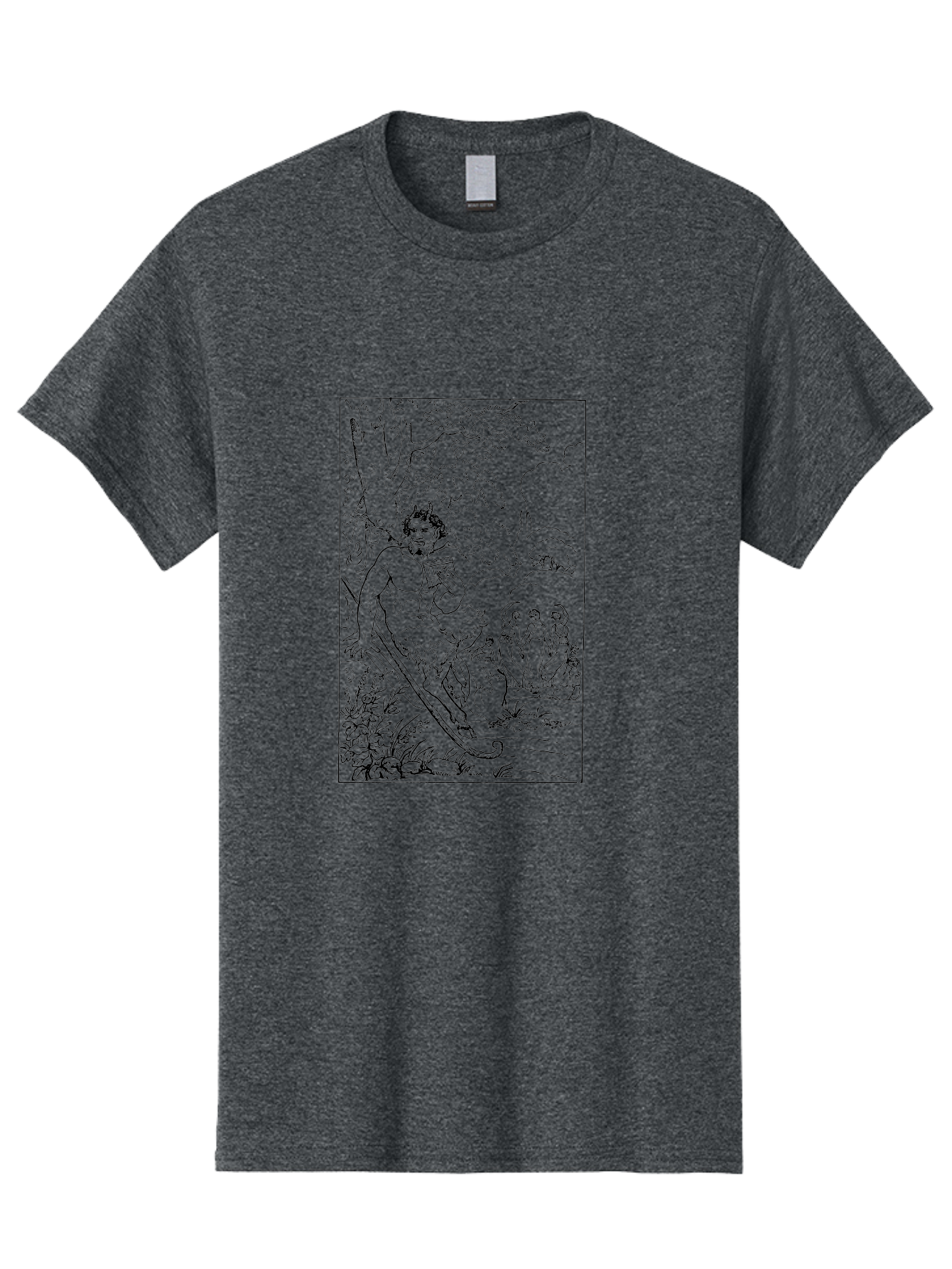 Woman-Hammock Men'S Graphic Tee, 100% Cotton, Comfortable Casual Summer Wear, Machine Washable, Satyrs In Forest, Mythological Creatures, Ancient Greek Mythology, Lush Foliage, Natural Scenery, Idyllic Setting, Folklore, Woodland Nymphs, -  Aaa573 25