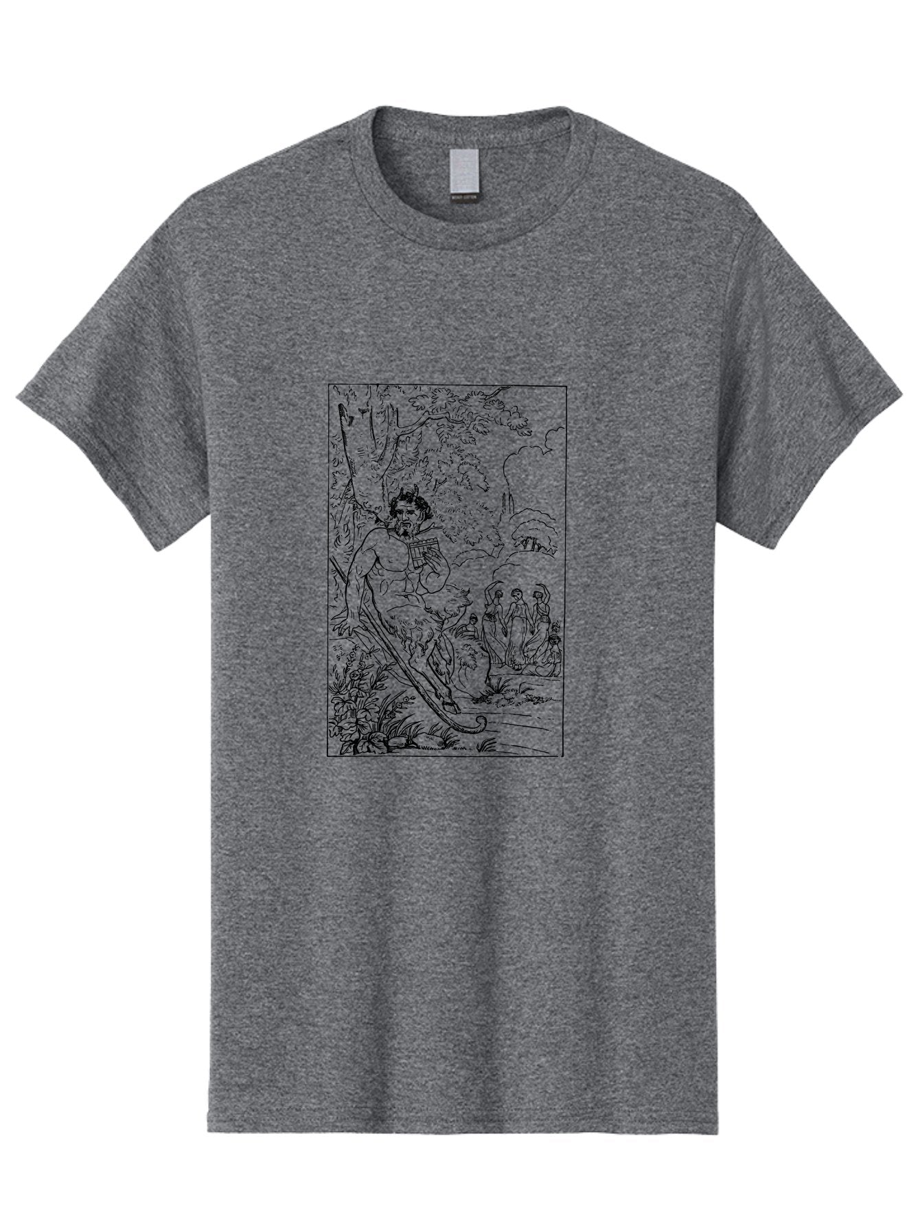 Woman-Hammock Men'S Graphic Tee, 100% Cotton, Comfortable Casual Summer Wear, Machine Washable, Satyrs In Forest, Mythological Creatures, Ancient Greek Mythology, Lush Foliage, Natural Scenery, Idyllic Setting, Folklore, Woodland Nymphs, -  Aaa573 9