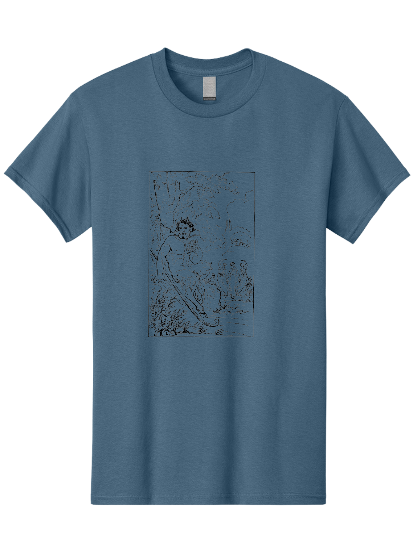 Woman-Hammock Men'S Graphic Tee, 100% Cotton, Comfortable Casual Summer Wear, Machine Washable, Satyrs In Forest, Mythological Creatures, Ancient Greek Mythology, Lush Foliage, Natural Scenery, Idyllic Setting, Folklore, Woodland Nymphs, -  Aaa573 13