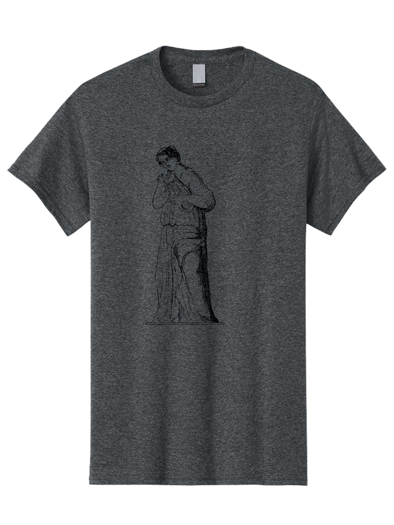 Woman-Playing-Lyre Men'S Graphic Tee, 100% Cotton, Comfortable Casual Summer Wear, Machine Washable, Classical Illustration, Ancient Greek Music, Female Musician, Lyre Player, Artistic Expression, Cultural Heritage, Historical Art, -  Aaa574 27