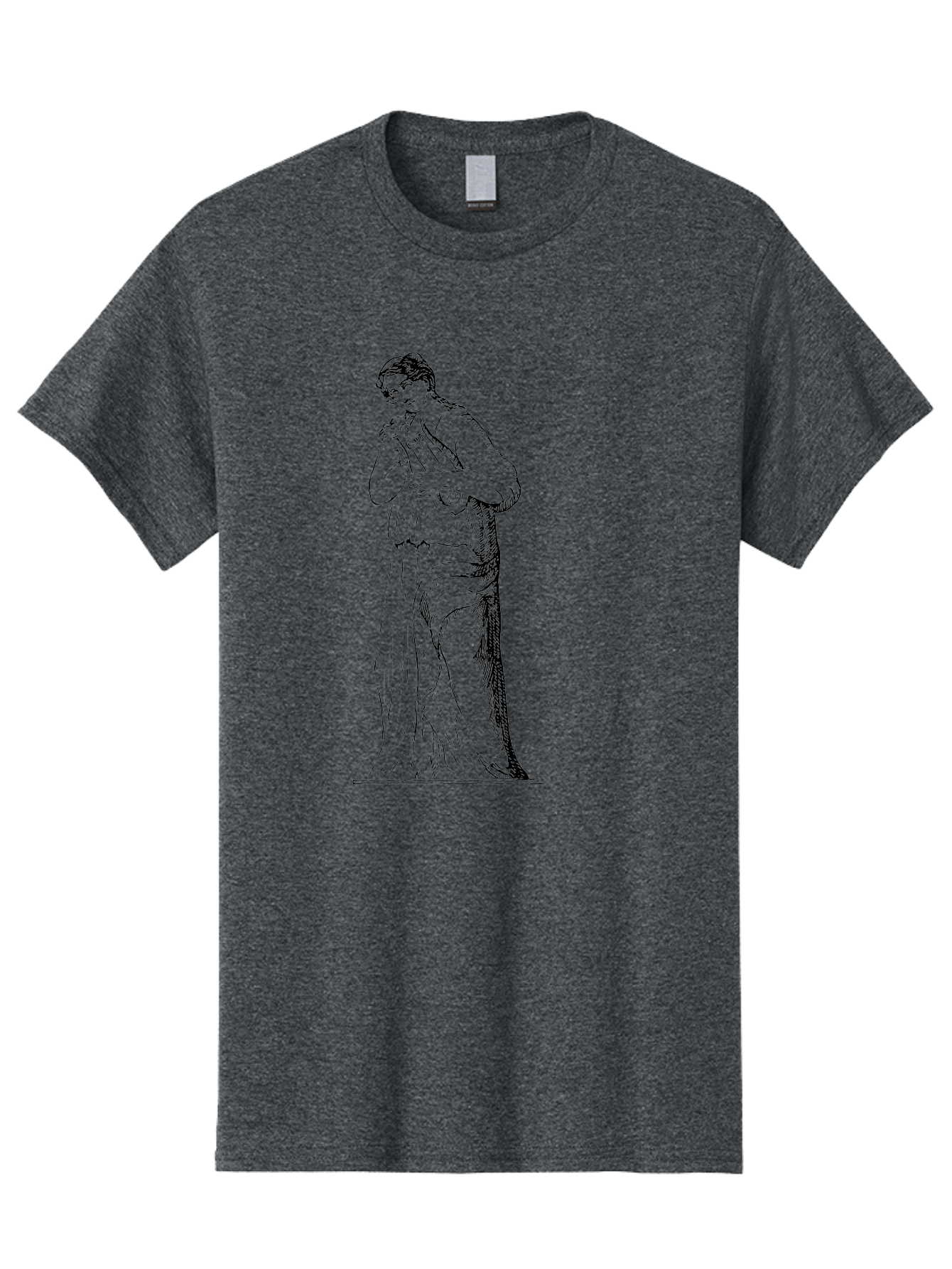 Woman-Playing-Lyre Men'S Graphic Tee, 100% Cotton, Comfortable Casual Summer Wear, Machine Washable, Classical Illustration, Ancient Greek Music, Female Musician, Lyre Player, Artistic Expression, Cultural Heritage, Historical Art, -  Aaa574 17