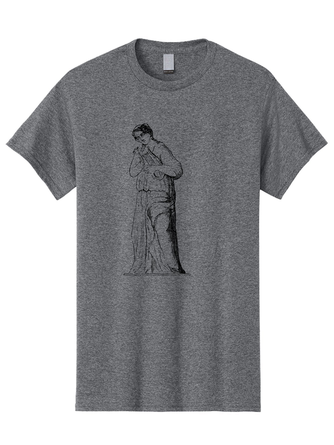 Woman-Playing-Lyre Men'S Graphic Tee, 100% Cotton, Comfortable Casual Summer Wear, Machine Washable, Classical Illustration, Ancient Greek Music, Female Musician, Lyre Player, Artistic Expression, Cultural Heritage, Historical Art, -  Aaa574 15