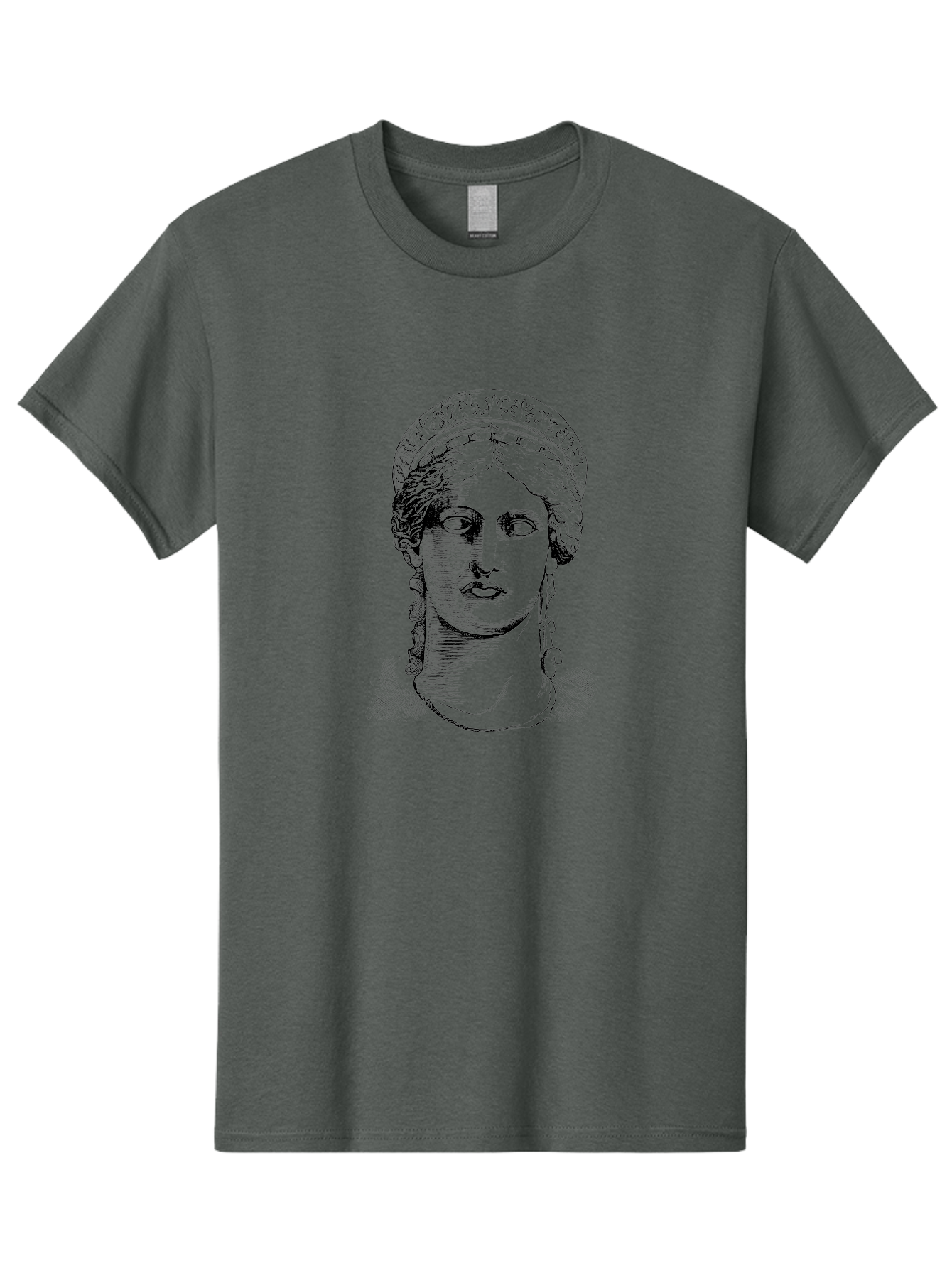 Woman-Portrait Men'S Graphic Tee, 100% Cotton, Comfortable Casual Summer Wear, Machine Washable, Classical Art, Ancient Greek Mythology, Marble Bust, Goddess Statue, Serene Face, Elegant Portrait, Intricate Details, Classical Beauty, -  Aaa575 9