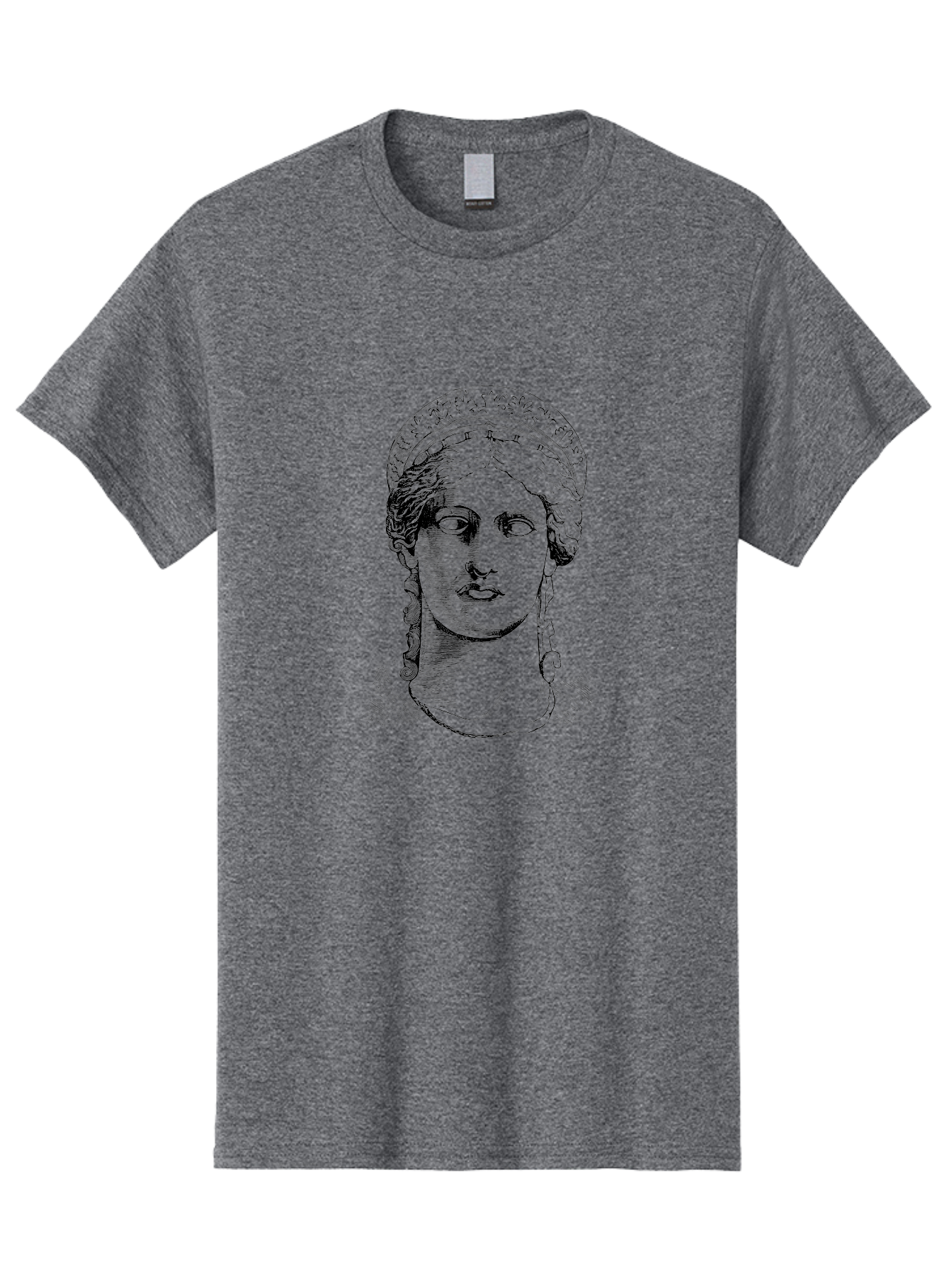 Woman-Portrait Men'S Graphic Tee, 100% Cotton, Comfortable Casual Summer Wear, Machine Washable, Classical Art, Ancient Greek Mythology, Marble Bust, Goddess Statue, Serene Face, Elegant Portrait, Intricate Details, Classical Beauty, -  Aaa575 29