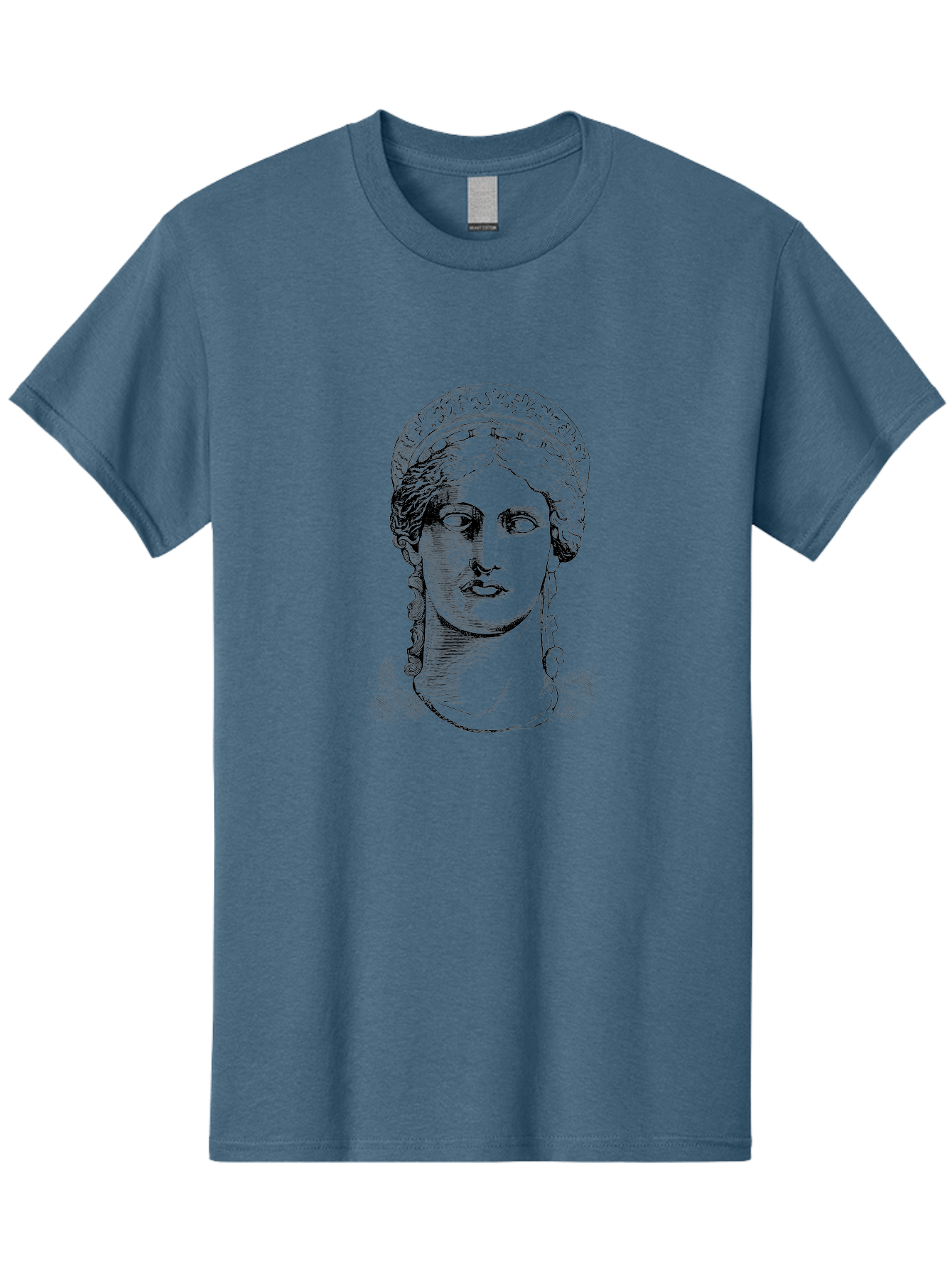 Woman-Portrait Men'S Graphic Tee, 100% Cotton, Comfortable Casual Summer Wear, Machine Washable, Classical Art, Ancient Greek Mythology, Marble Bust, Goddess Statue, Serene Face, Elegant Portrait, Intricate Details, Classical Beauty, -  Aaa575 13