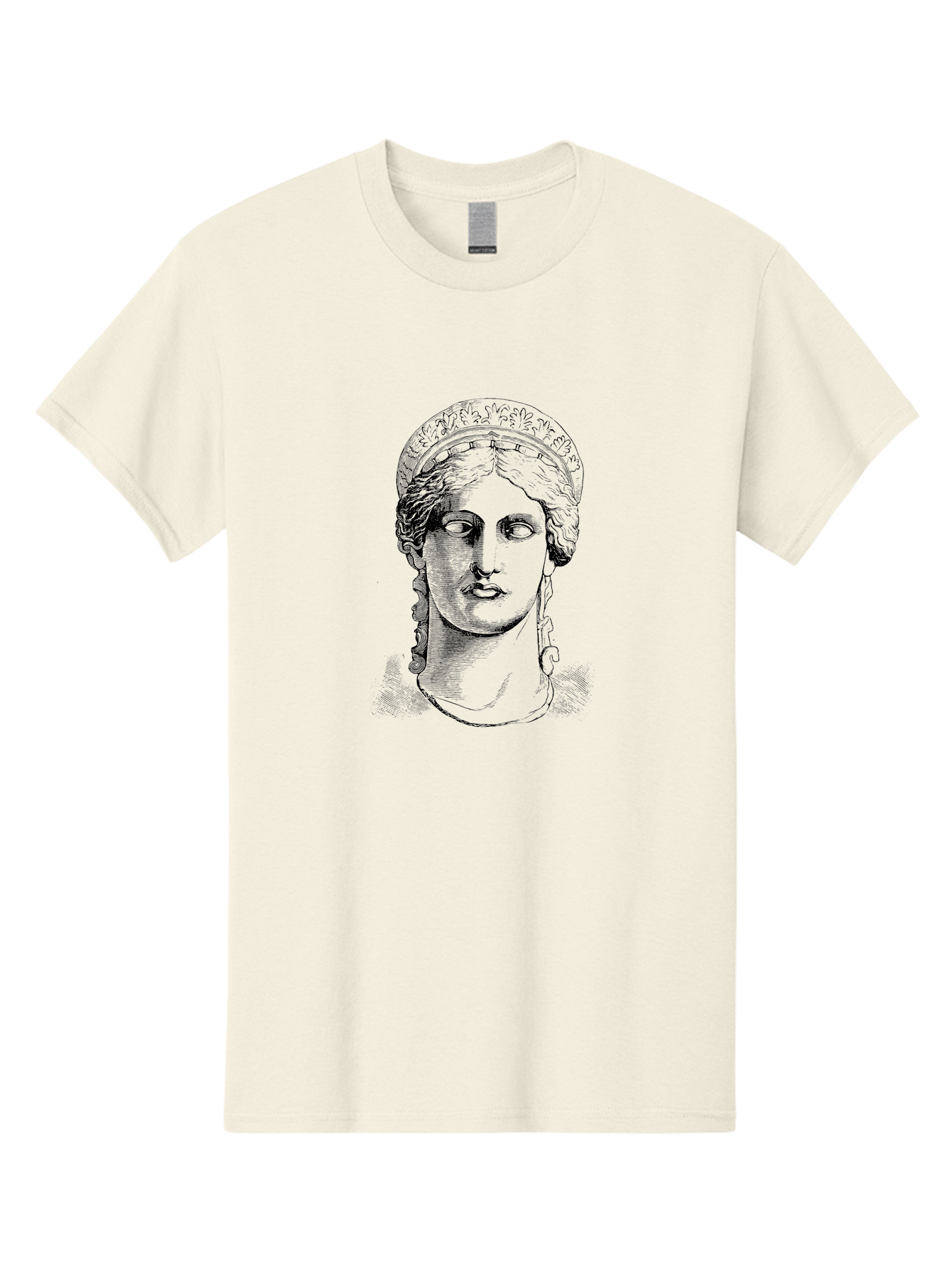 Woman-Portrait Men'S Graphic Tee, 100% Cotton, Comfortable Casual Summer Wear, Machine Washable, Classical Art, Ancient Greek Mythology, Marble Bust, Goddess Statue, Serene Face, Elegant Portrait, Intricate Details, Classical Beauty, -  Aaa575 19
