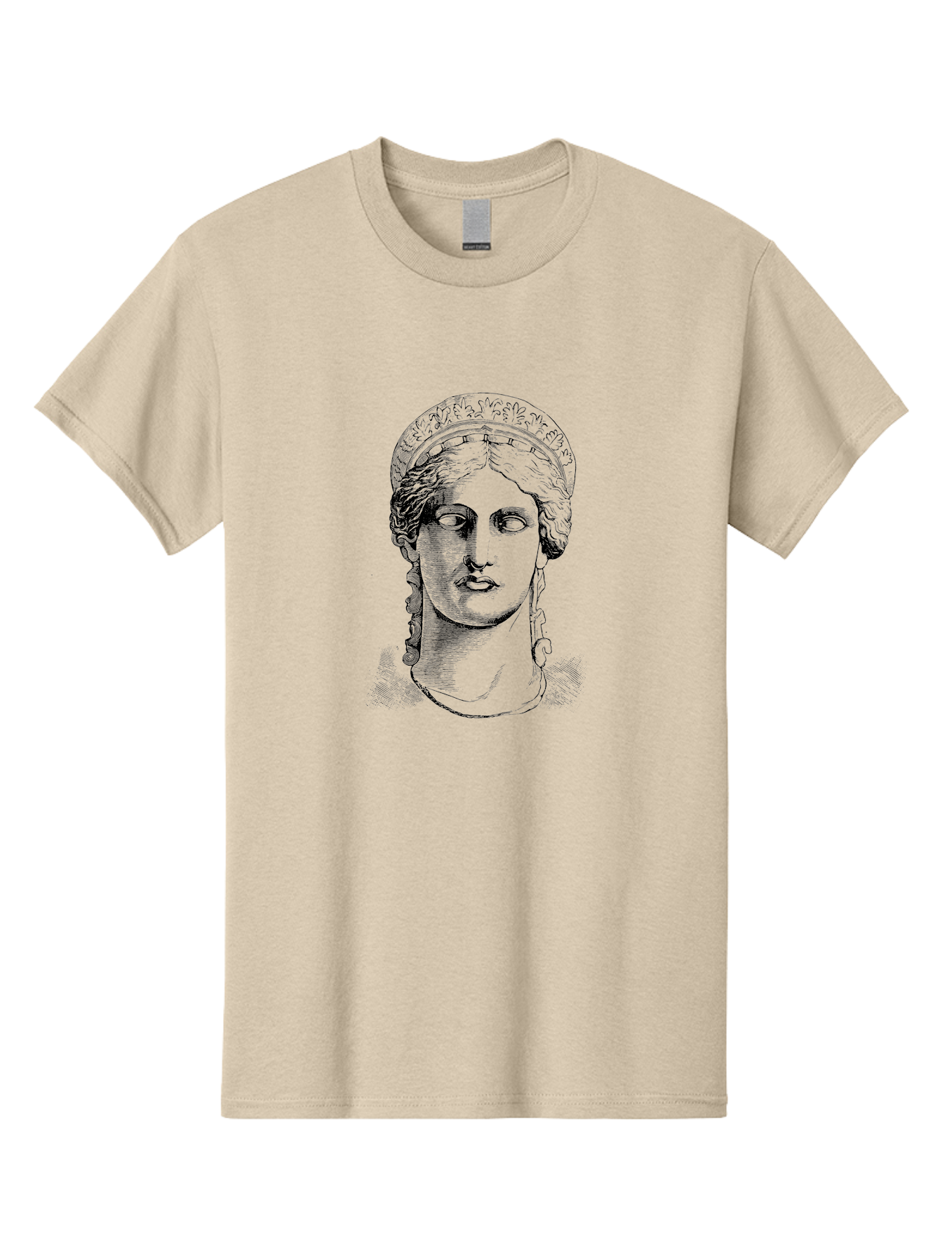 Woman-Portrait Men'S Graphic Tee, 100% Cotton, Comfortable Casual Summer Wear, Machine Washable, Classical Art, Ancient Greek Mythology, Marble Bust, Goddess Statue, Serene Face, Elegant Portrait, Intricate Details, Classical Beauty, -  Aaa575 11