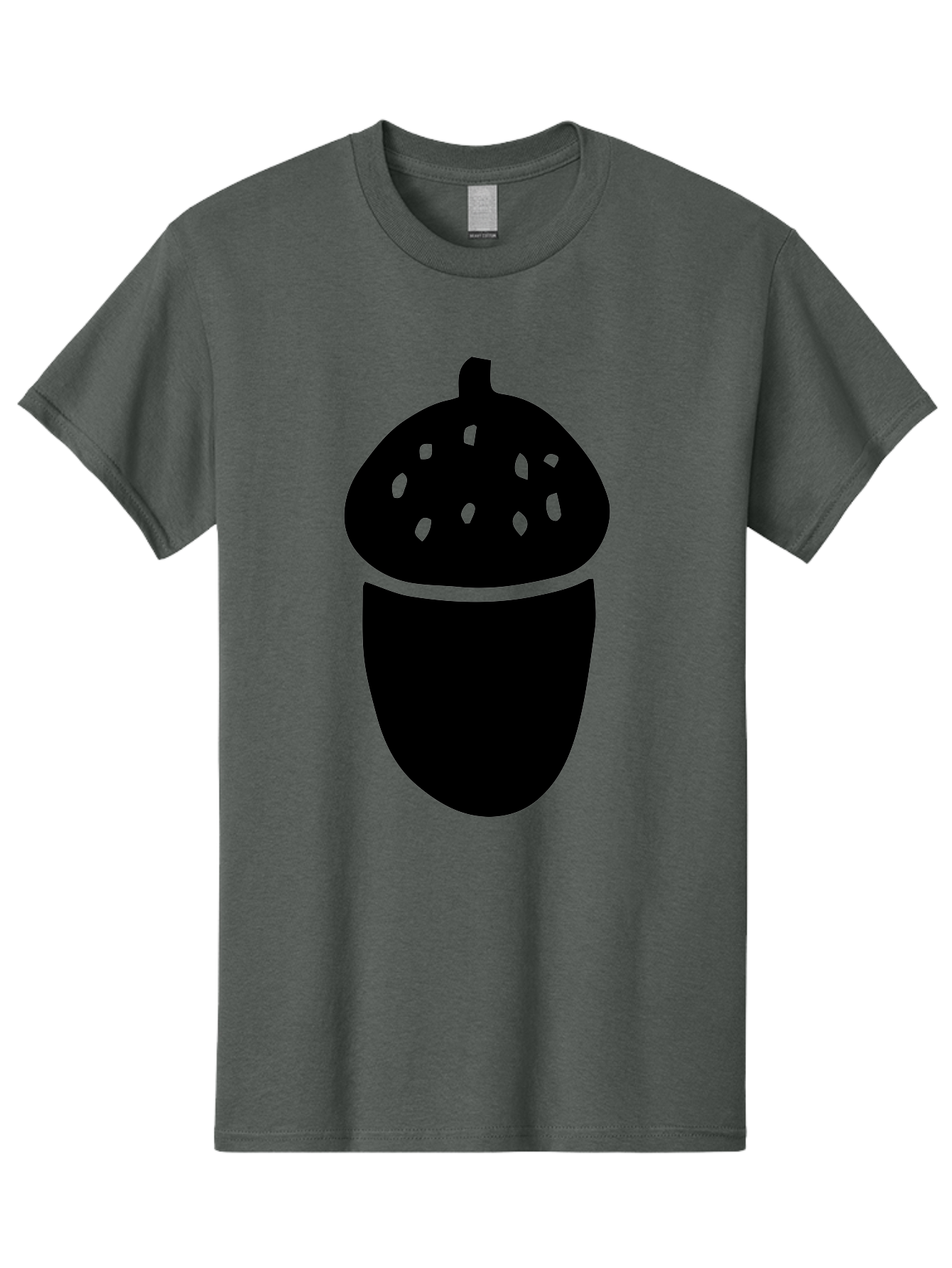 Acorn-Silhouette Men'S Graphic Tee, 100% Cotton, Comfortable Casual Summer Wear, Machine Washable, Acorn Silhouette, Oak Tree Symbol, Forest Icon, Nature Emblem, Autumn Motif, Wildlife Sign, Black Acorn -  Aaa578 11