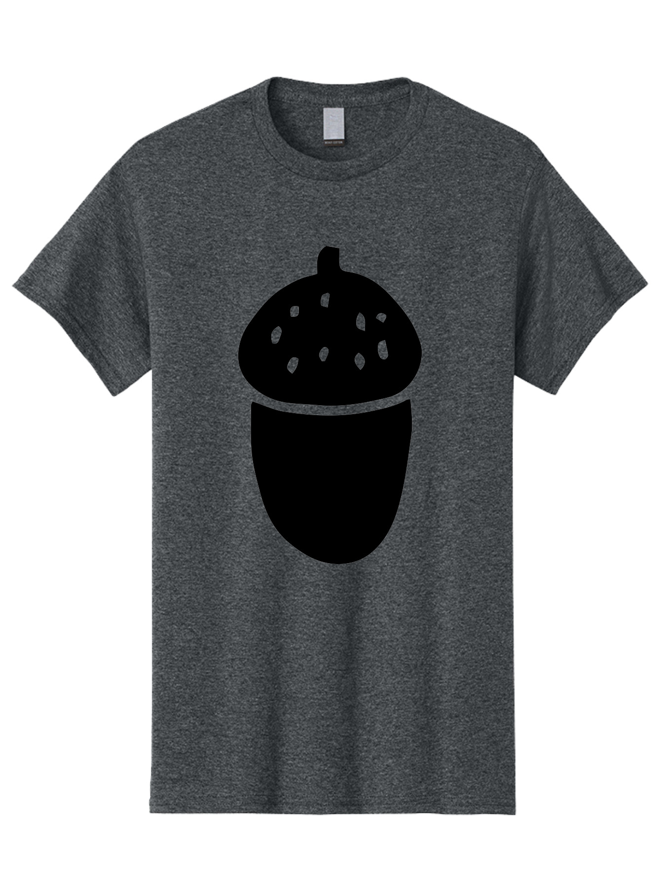 Acorn-Silhouette Men'S Graphic Tee, 100% Cotton, Comfortable Casual Summer Wear, Machine Washable, Acorn Silhouette, Oak Tree Symbol, Forest Icon, Nature Emblem, Autumn Motif, Wildlife Sign, Black Acorn -  Aaa578 17