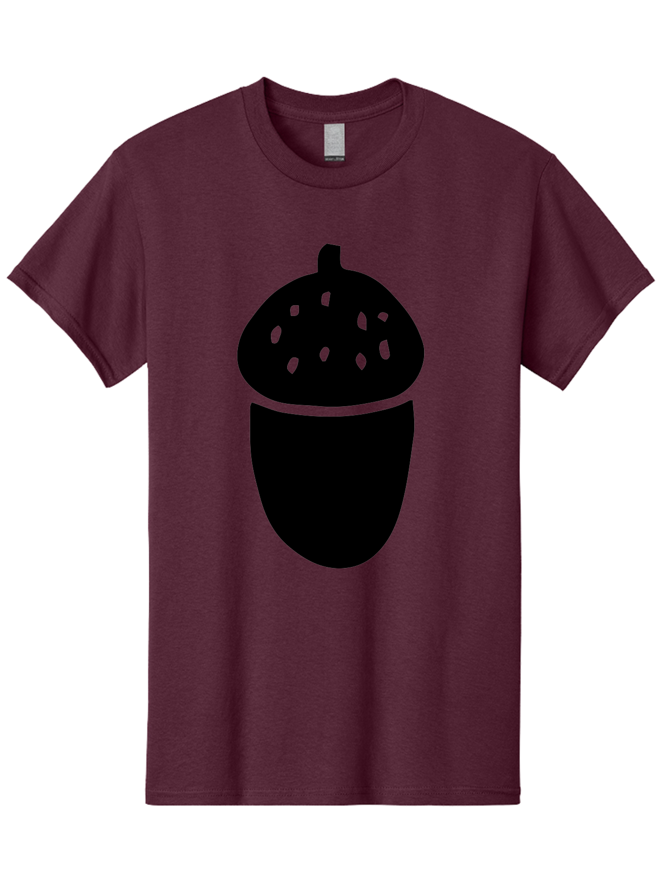 Acorn-Silhouette Men'S Graphic Tee, 100% Cotton, Comfortable Casual Summer Wear, Machine Washable, Acorn Silhouette, Oak Tree Symbol, Forest Icon, Nature Emblem, Autumn Motif, Wildlife Sign, Black Acorn -  Aaa578 3