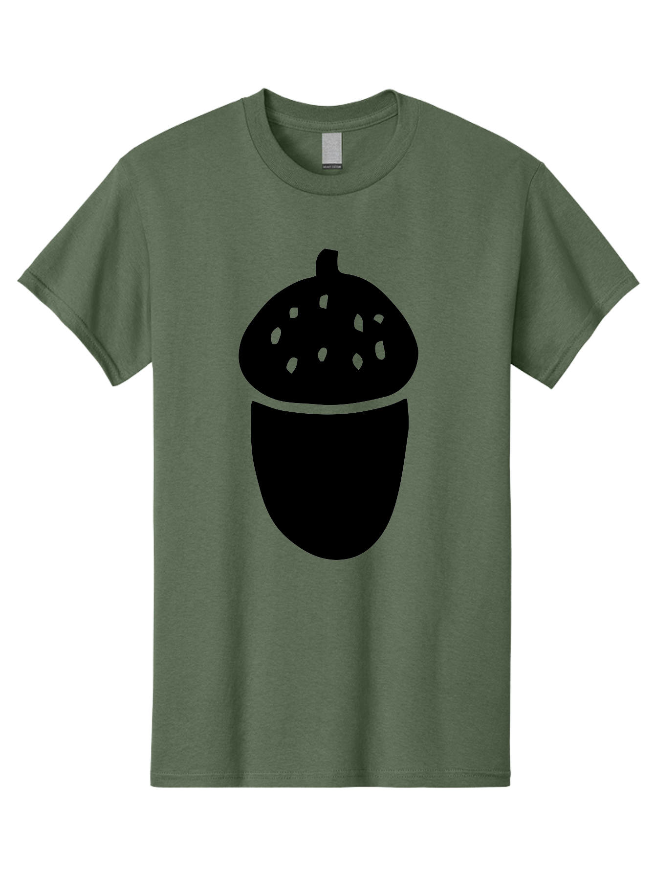 Acorn-Silhouette Men'S Graphic Tee, 100% Cotton, Comfortable Casual Summer Wear, Machine Washable, Acorn Silhouette, Oak Tree Symbol, Forest Icon, Nature Emblem, Autumn Motif, Wildlife Sign, Black Acorn -  Aaa578 13