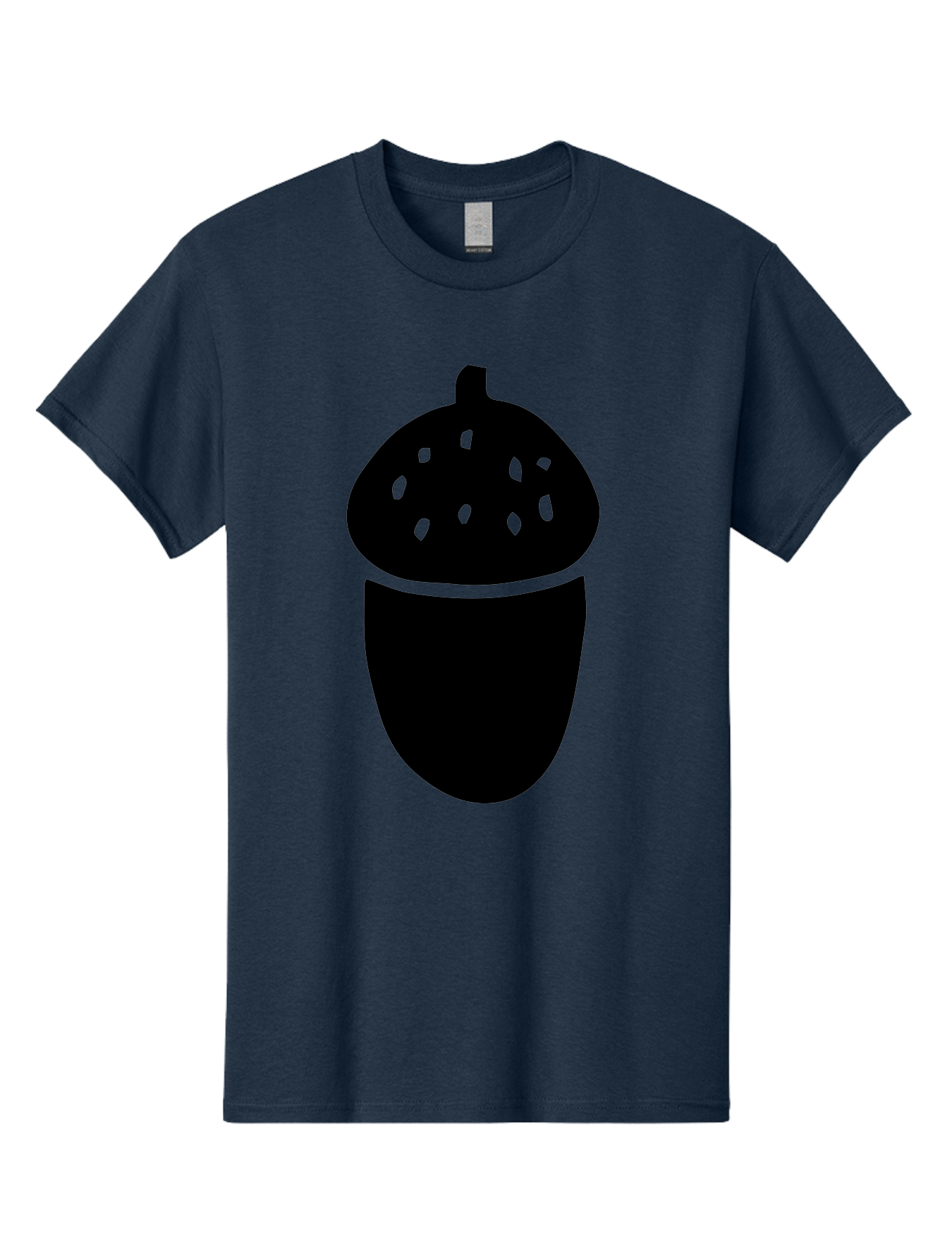 Acorn-Silhouette Men'S Graphic Tee, 100% Cotton, Comfortable Casual Summer Wear, Machine Washable, Acorn Silhouette, Oak Tree Symbol, Forest Icon, Nature Emblem, Autumn Motif, Wildlife Sign, Black Acorn -  Aaa578 21