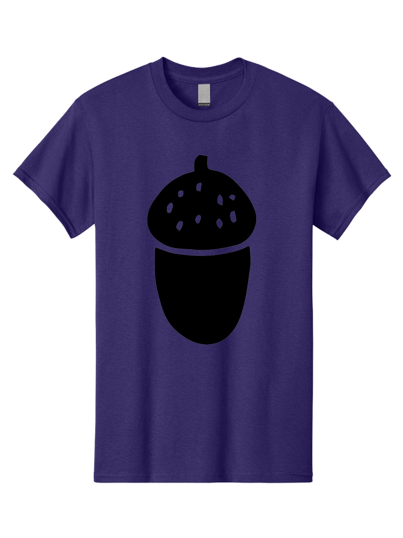 Acorn-Silhouette Men'S Graphic Tee, 100% Cotton, Comfortable Casual Summer Wear, Machine Washable, Acorn Silhouette, Oak Tree Symbol, Forest Icon, Nature Emblem, Autumn Motif, Wildlife Sign, Black Acorn -  Aaa578 9