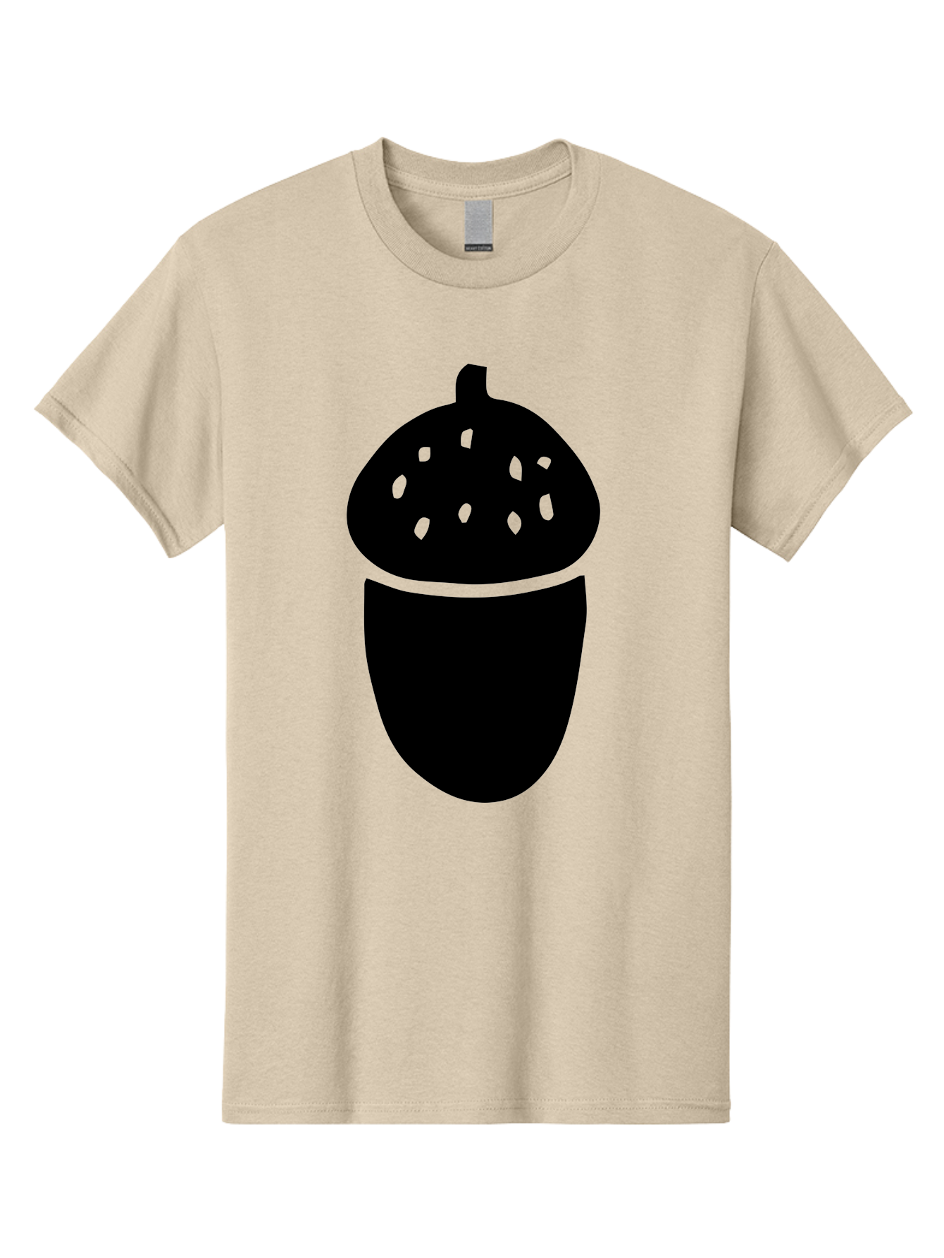 Acorn-Silhouette Men'S Graphic Tee, 100% Cotton, Comfortable Casual Summer Wear, Machine Washable, Acorn Silhouette, Oak Tree Symbol, Forest Icon, Nature Emblem, Autumn Motif, Wildlife Sign, Black Acorn -  Aaa578 23
