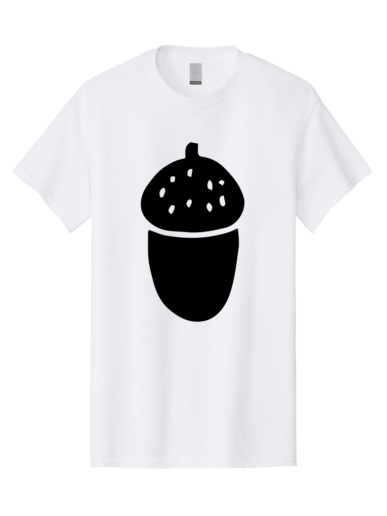 Acorn-Silhouette Men'S Graphic Tee, 100% Cotton, Comfortable Casual Summer Wear, Machine Washable, Acorn Silhouette, Oak Tree Symbol, Forest Icon, Nature Emblem, Autumn Motif, Wildlife Sign, Black Acorn -  Aaa578 19