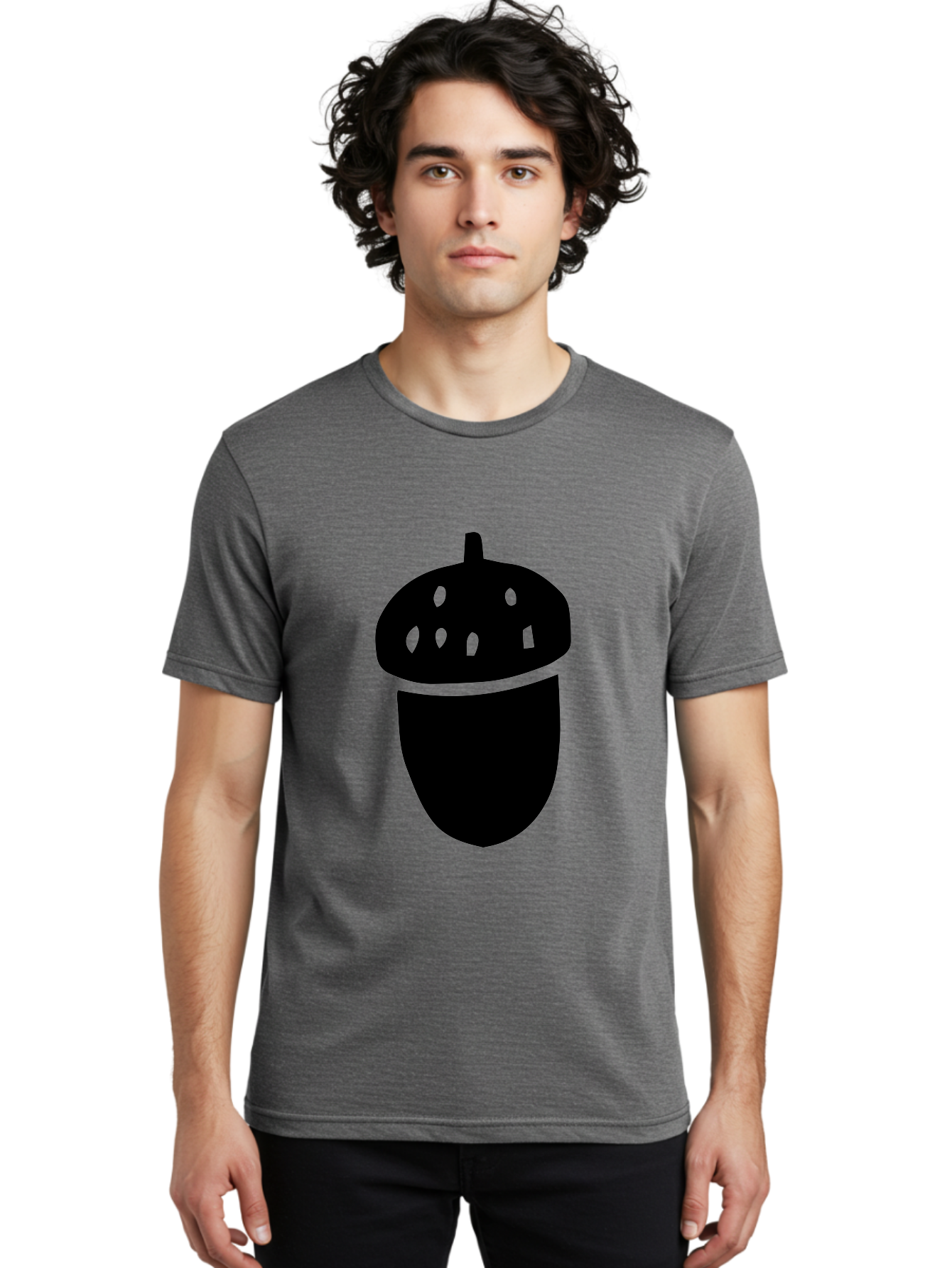 Acorn Men'S Graphic Tee, 100% Cotton, Comfortable Casual Summer Wear, Machine Washable, Acorn Silhouette, Oak Tree Symbol, Forest Icon, Nature Emblem, Earthy Design, Simple Graphics, Minimalist Art -  Aaa579 20