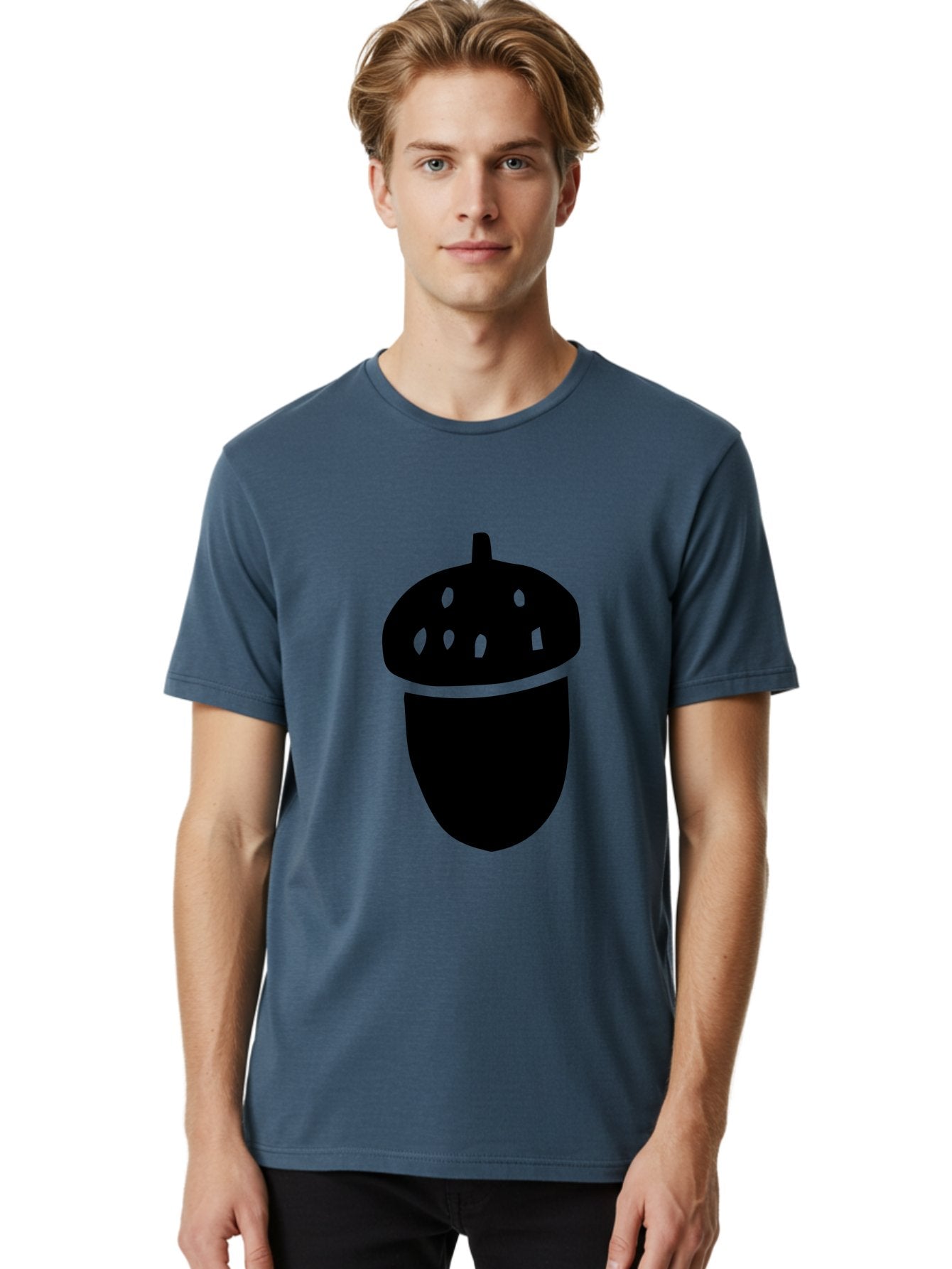 Acorn Men'S Graphic Tee, 100% Cotton, Comfortable Casual Summer Wear, Machine Washable, Acorn Silhouette, Oak Tree Symbol, Forest Icon, Nature Emblem, Earthy Design, Simple Graphics, Minimalist Art -  Aaa579 6