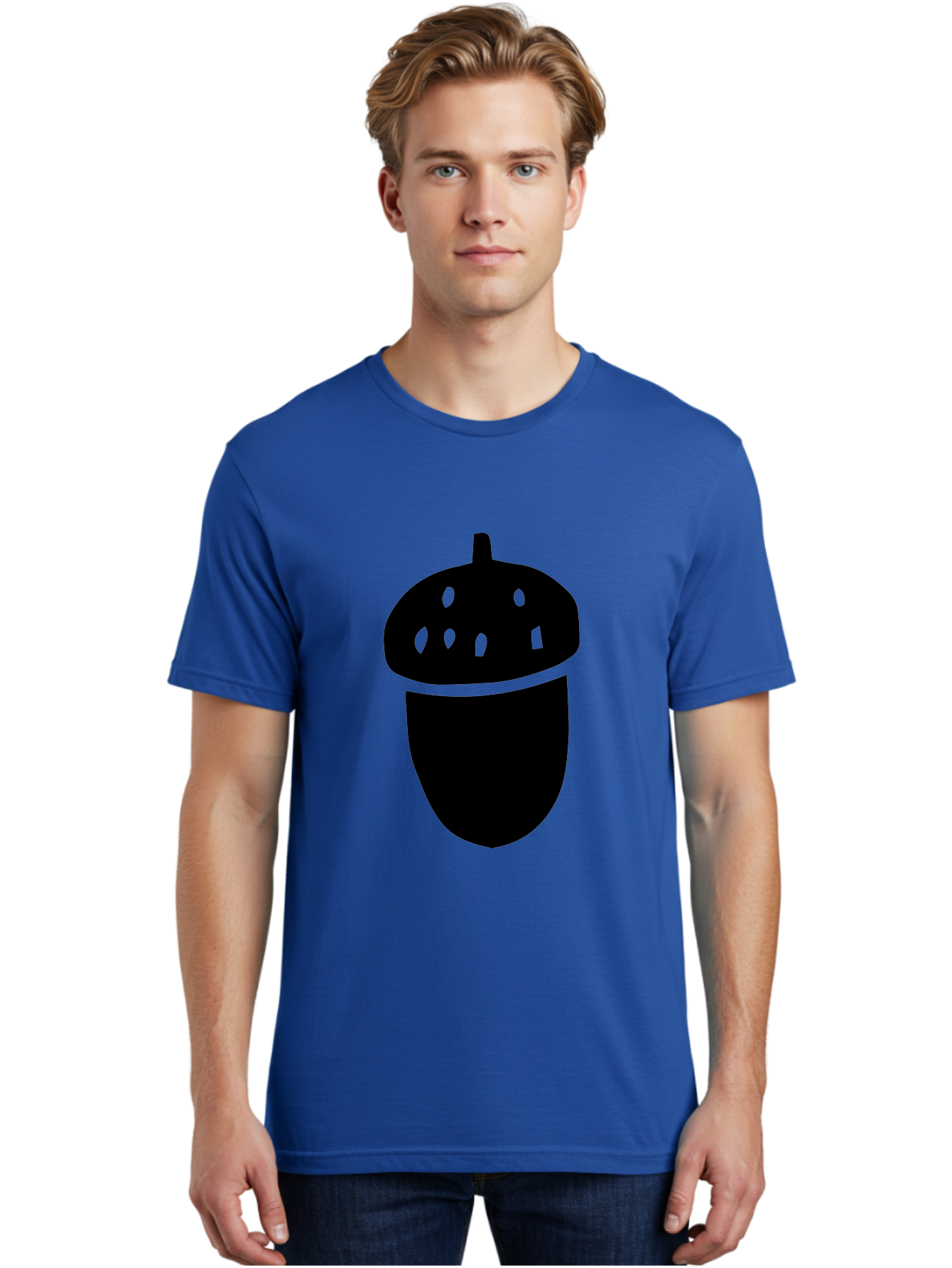 Acorn Men'S Graphic Tee, 100% Cotton, Comfortable Casual Summer Wear, Machine Washable, Acorn Silhouette, Oak Tree Symbol, Forest Icon, Nature Emblem, Earthy Design, Simple Graphics, Minimalist Art -  Aaa579 4