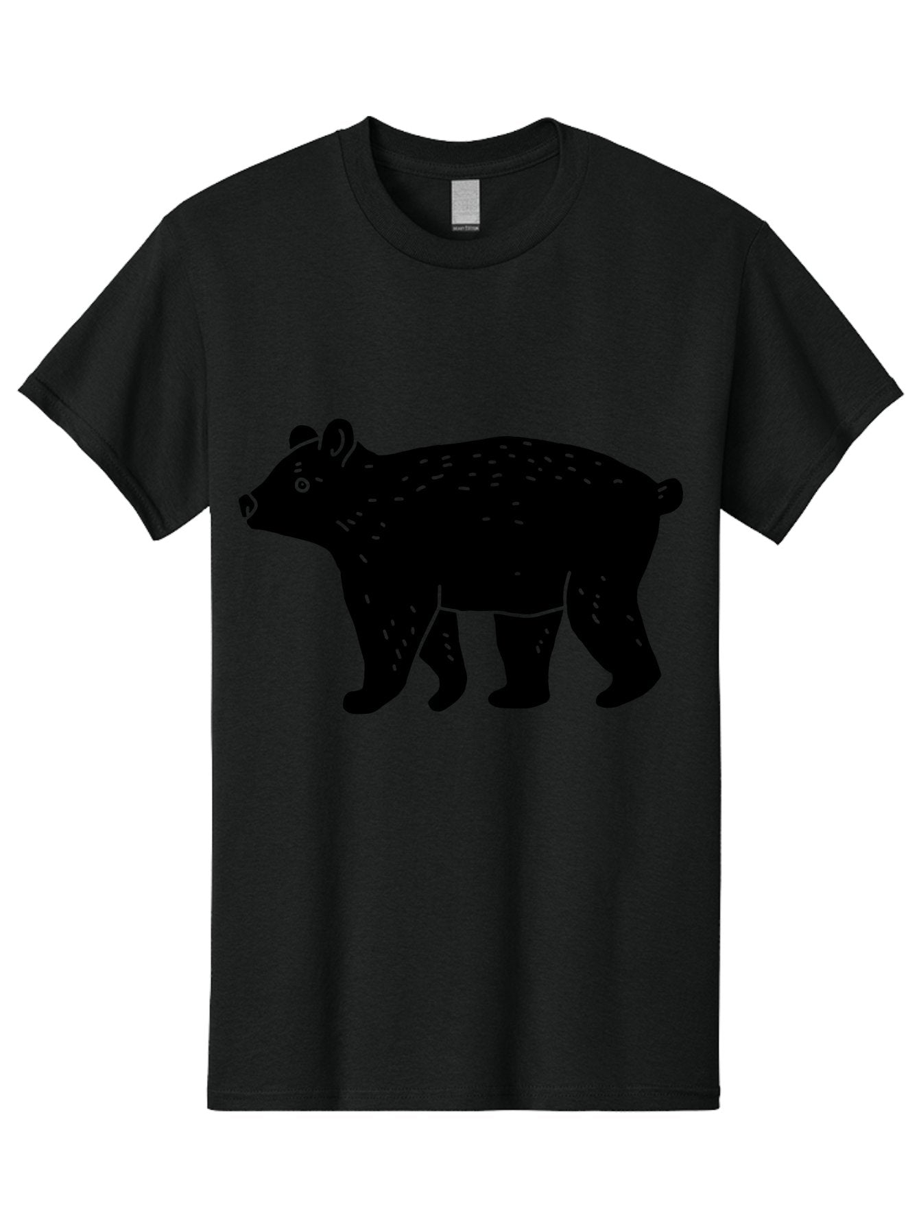 Bear Men'S Graphic Tee, 100% Cotton, Comfortable Casual Summer Wear, Machine Washable, Black Bear, Wildlife Animal, Forest Creature, Wild Beast, Mammal, Illustration, Simple Design, Minimalist Art -  Aaa581 13