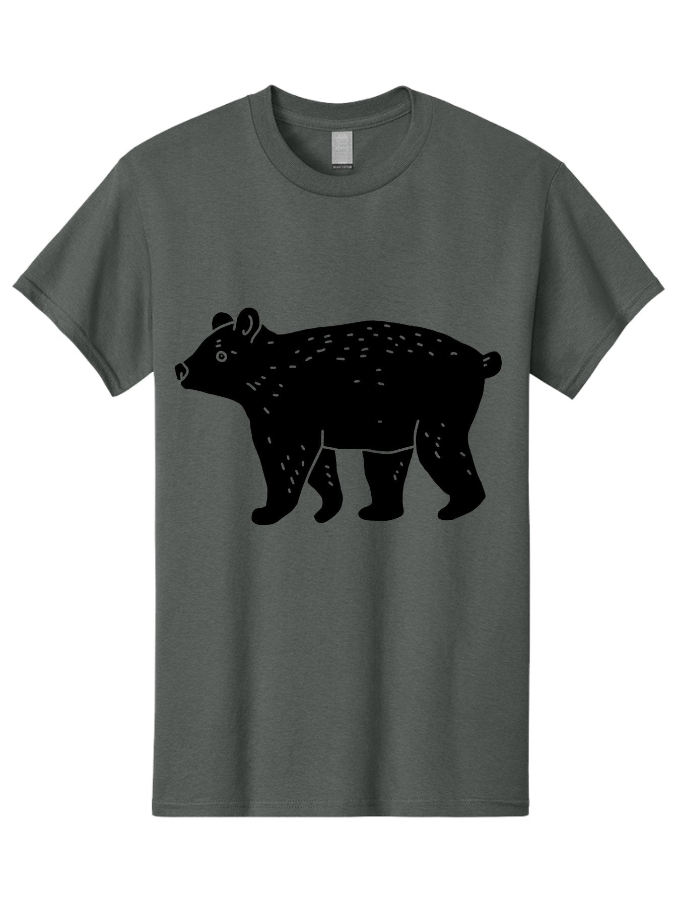 Bear Men'S Graphic Tee, 100% Cotton, Comfortable Casual Summer Wear, Machine Washable, Black Bear, Wildlife Animal, Forest Creature, Wild Beast, Mammal, Illustration, Simple Design, Minimalist Art -  Aaa581 19