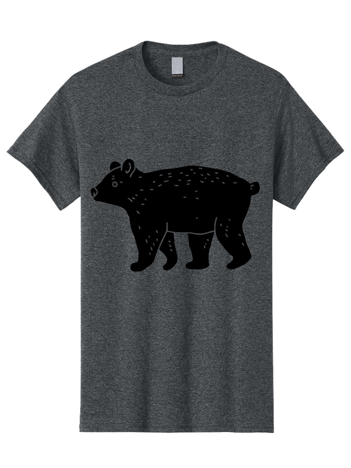 Bear Men'S Graphic Tee, 100% Cotton, Comfortable Casual Summer Wear, Machine Washable, Black Bear, Wildlife Animal, Forest Creature, Wild Beast, Mammal, Illustration, Simple Design, Minimalist Art -  Aaa581 25