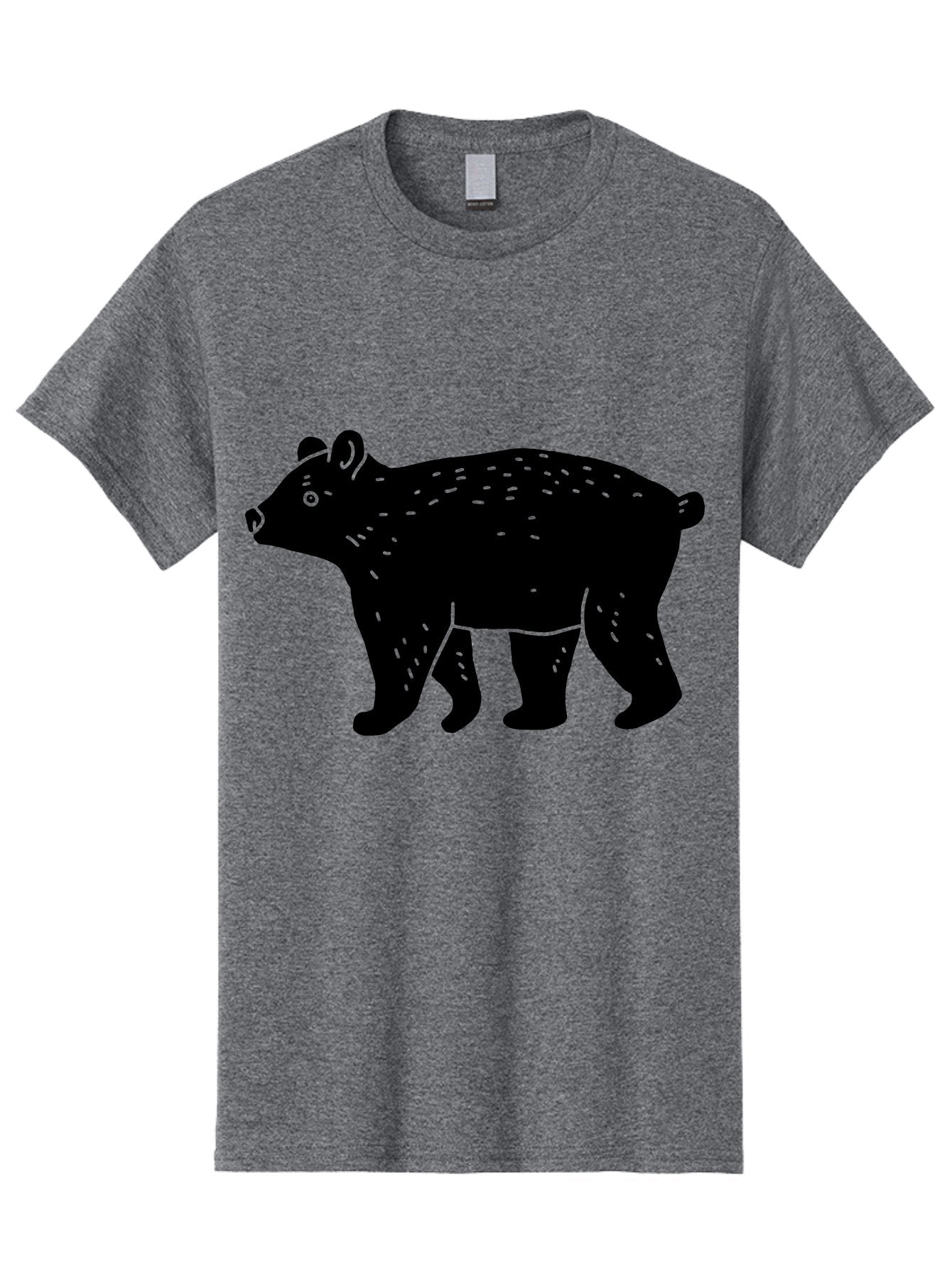Bear Men'S Graphic Tee, 100% Cotton, Comfortable Casual Summer Wear, Machine Washable, Black Bear, Wildlife Animal, Forest Creature, Wild Beast, Mammal, Illustration, Simple Design, Minimalist Art -  Aaa581 9