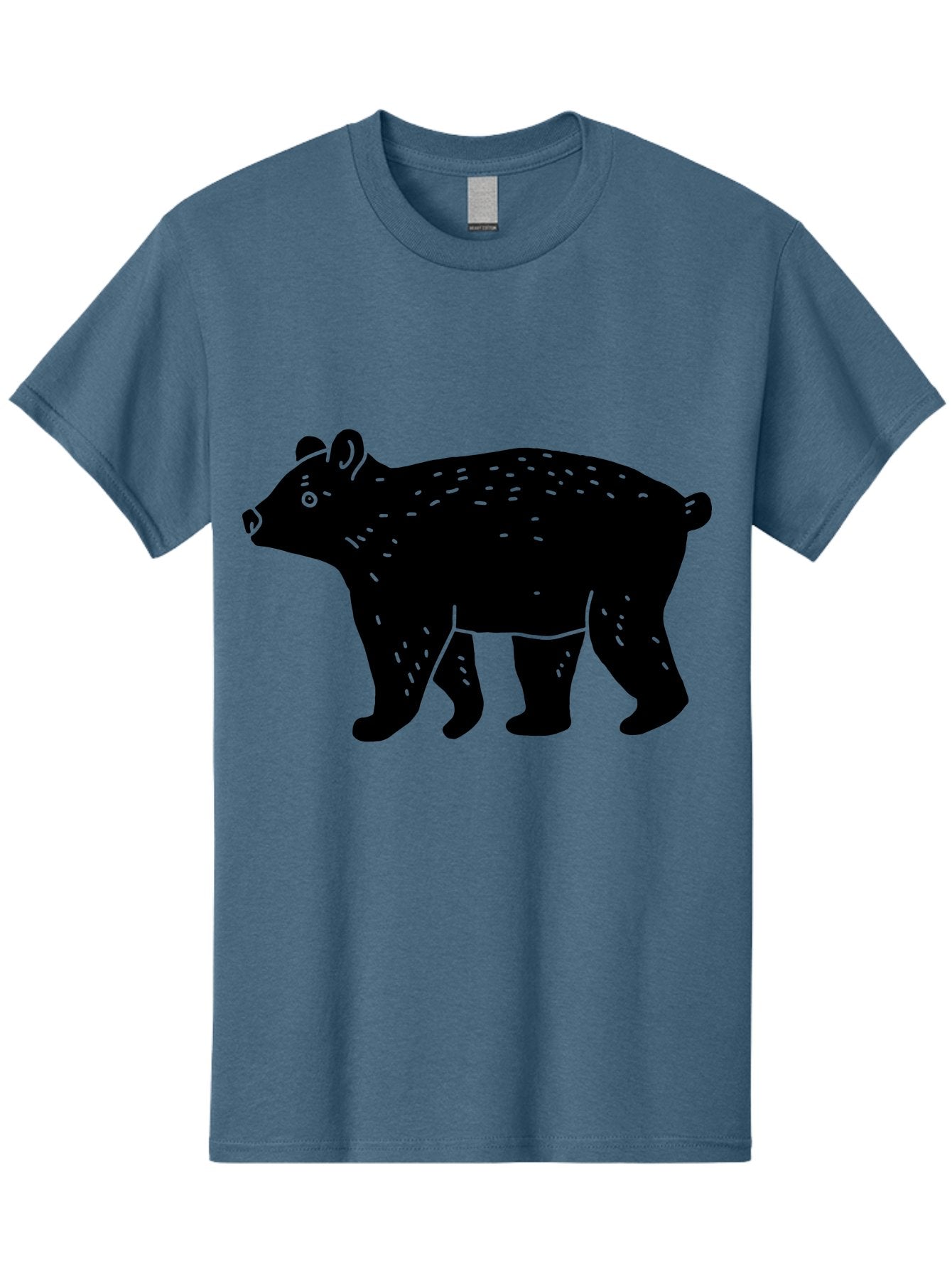 Bear Men'S Graphic Tee, 100% Cotton, Comfortable Casual Summer Wear, Machine Washable, Black Bear, Wildlife Animal, Forest Creature, Wild Beast, Mammal, Illustration, Simple Design, Minimalist Art -  Aaa581 11